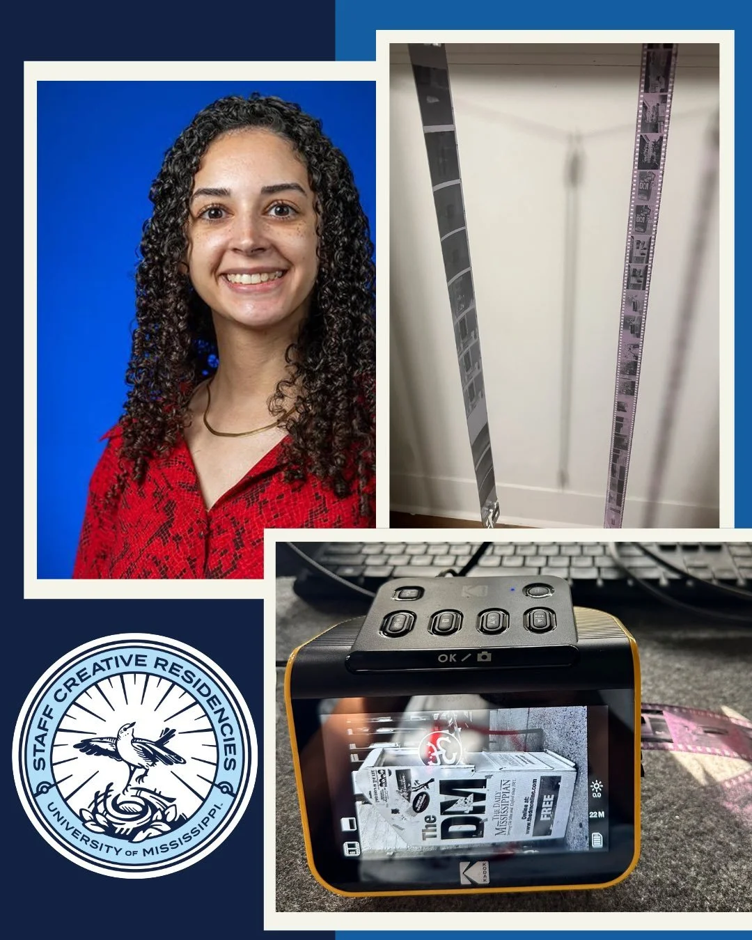 Sarah David-Cusani is the Project Coordinator in the Division of Student Affairs at the University of Mississippi. Sarah learned how to develop her own black and white film photography for her Staff Creative Residency, &lsquo;Hand Developed: Puerto R