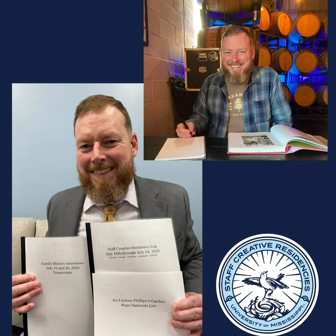 Michael Stokes is a Compliance Specialist (Title IX Investigator/Trainer) at the University of Mississippi. Michael spent his Staff Creative Residency researching to write his &ldquo;creative non-fiction piece about my great-grandmother and her three