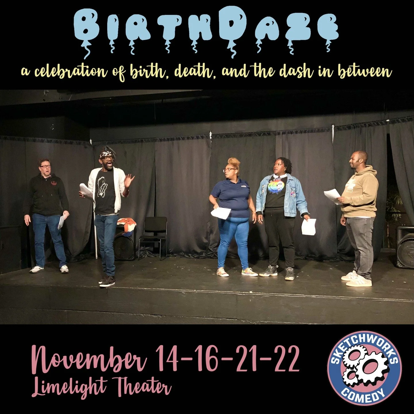 Meanwhile in Atlanta...
Don't be shocked -- We're in rehearsal for our all-new show BirthDaze: a celebration of birth, death, and the dash in between! We open @limelightatl in a little over two weeks and you can get your tickets now at the link in th