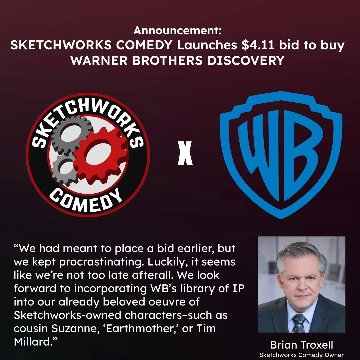 Exciting news! #warnerbros #sketchcomedyatl