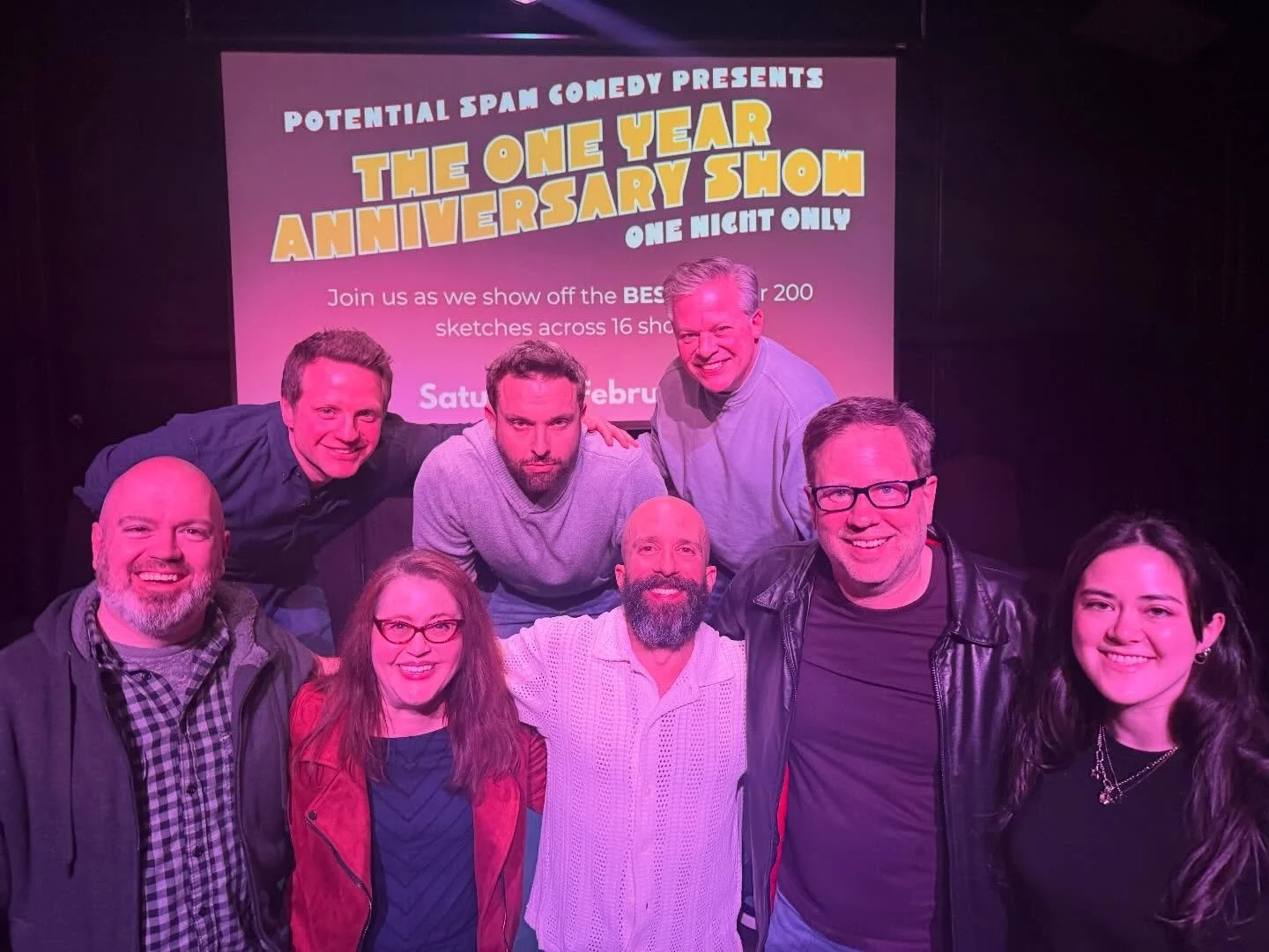 We went out and about last night to celebrate with  @potentialspamcomedy at their one year anniversary show 🥳 Ah, we remember our first anniversary &mdash; actually no we don&rsquo;t since it happened 24 years ago 🫣
There&rsquo;s some crossover bet