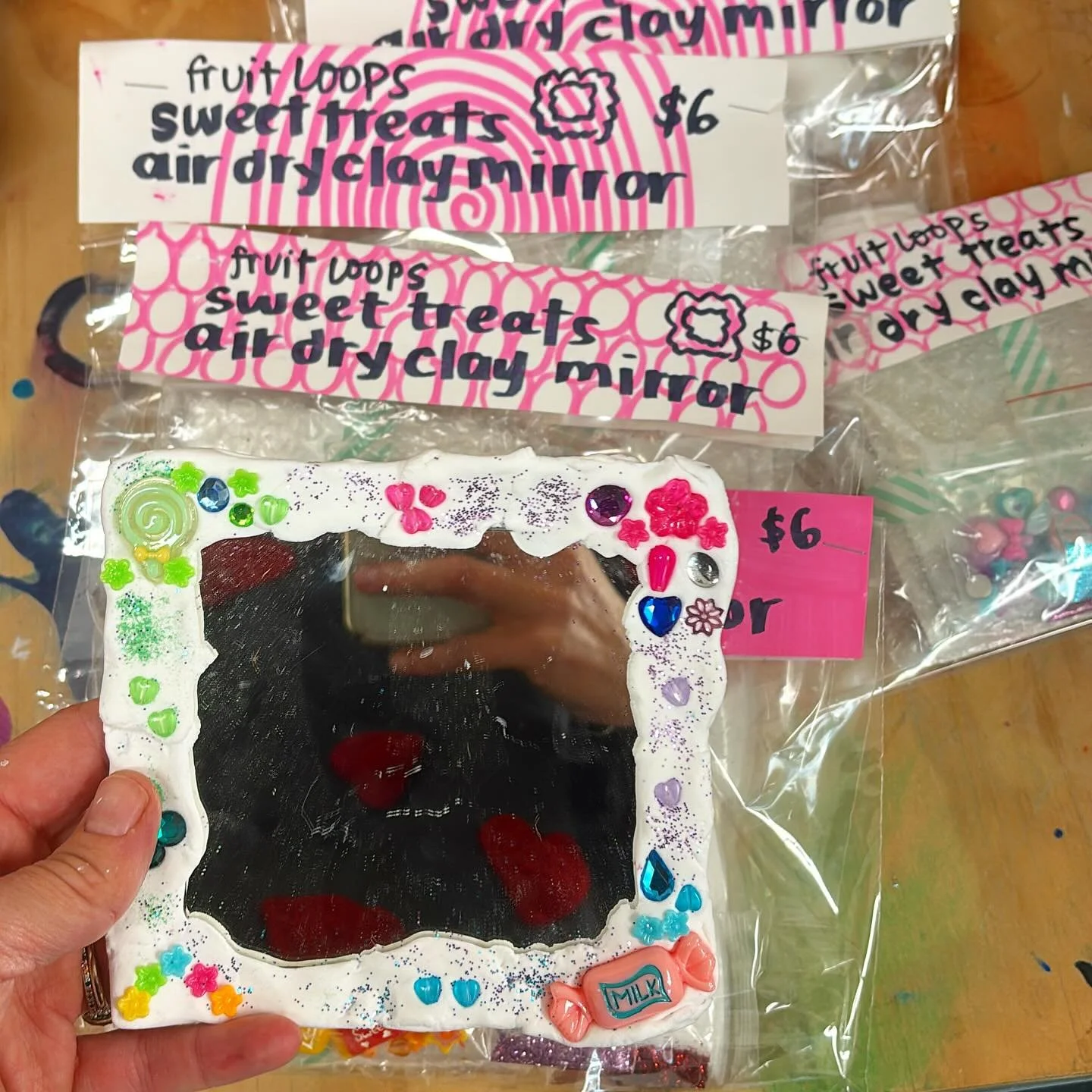 New craft kit in the shop! A combo of donations plus some purchased air dry clay pouches. I had to hide these from my kids 👀💕⭐️ some will be in the shop and some on the table. $6