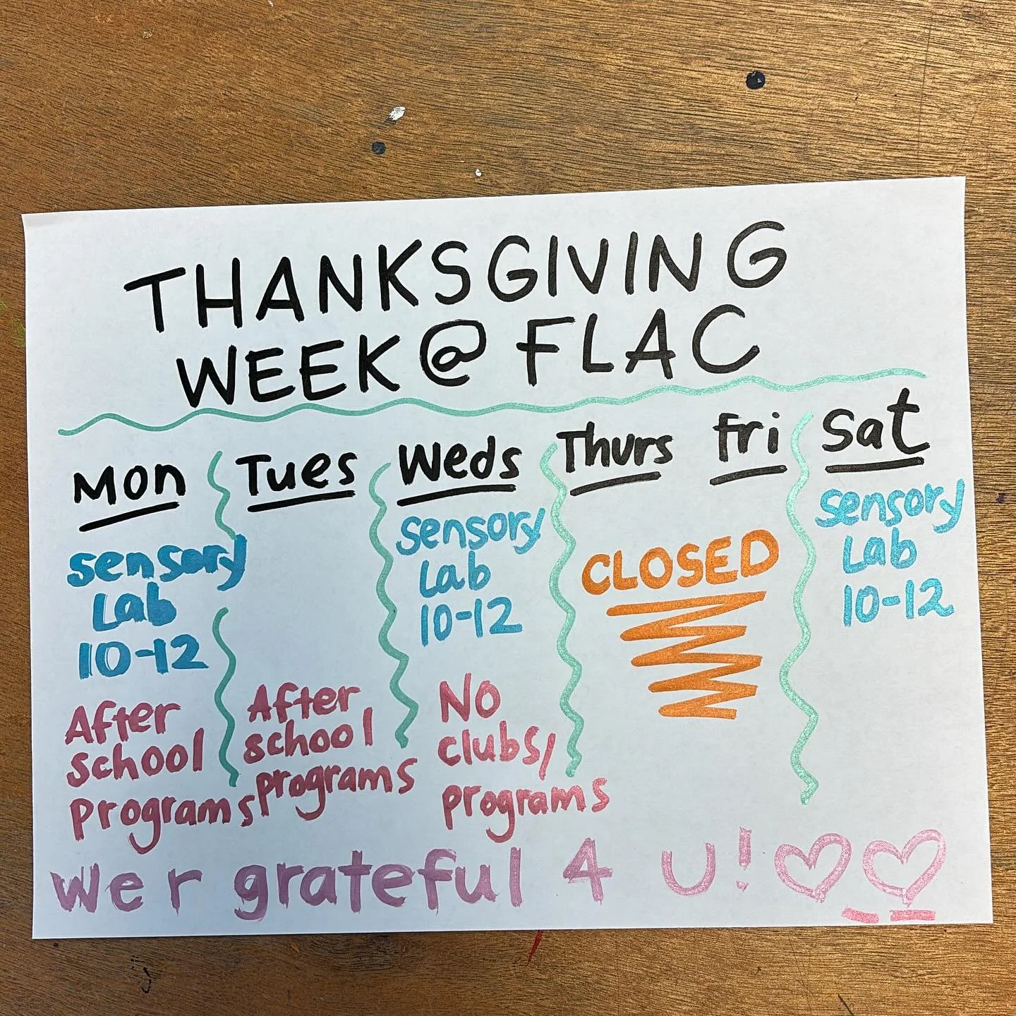 Next week! 🎈🎈🎈some of us are traveling and some are here for art and play. A huge thank you to our amazing staff and amazing artists we get to work with all year. Hope you have a wonderful week!