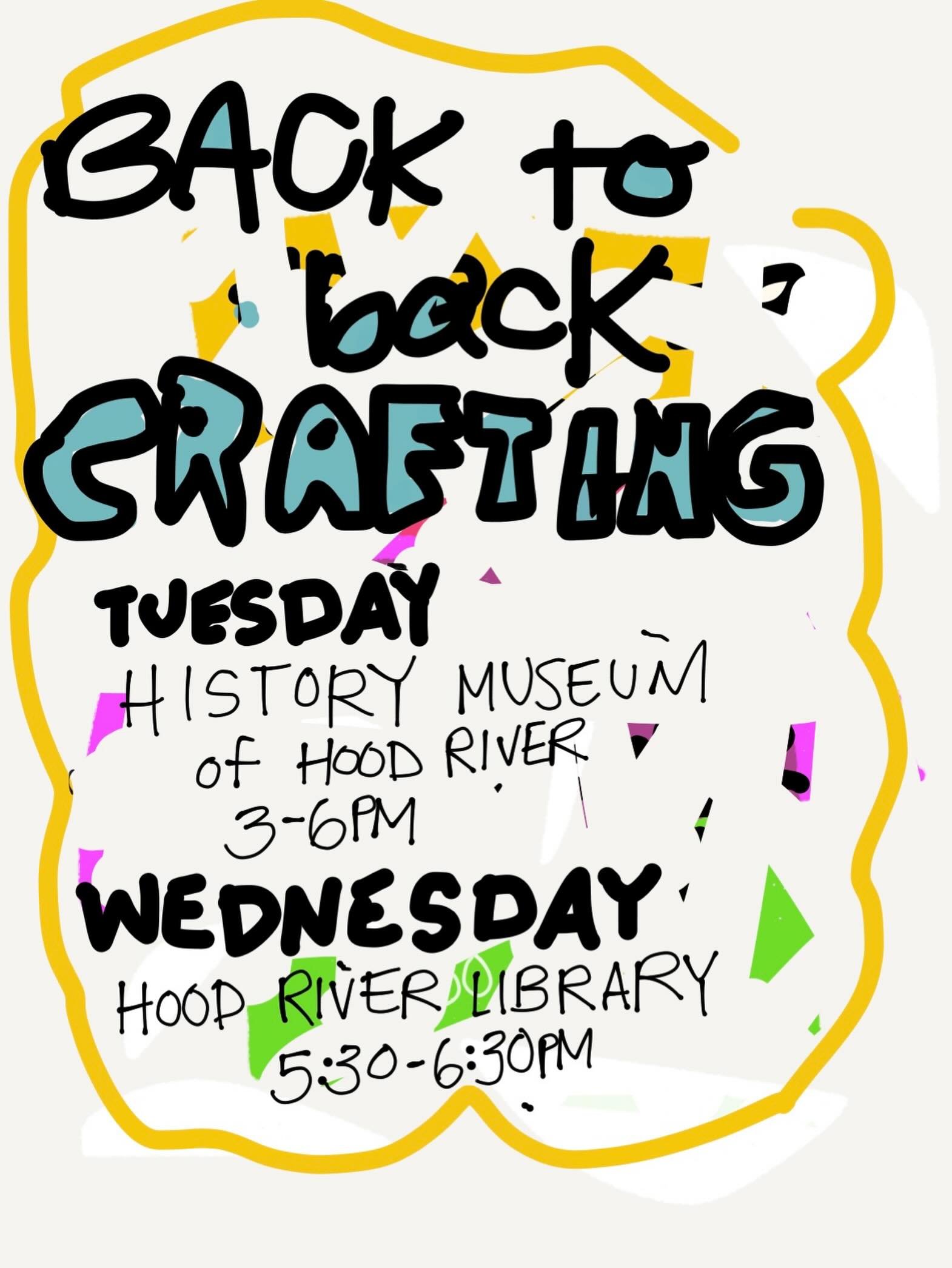 We have back to back crafting events this week! First up is Founder&rsquo;s Day at the Hood River History Museum with free ice cream, museum admission, and music! We&rsquo;ll be crafting and playing with fun materials like ice since it will be so hot