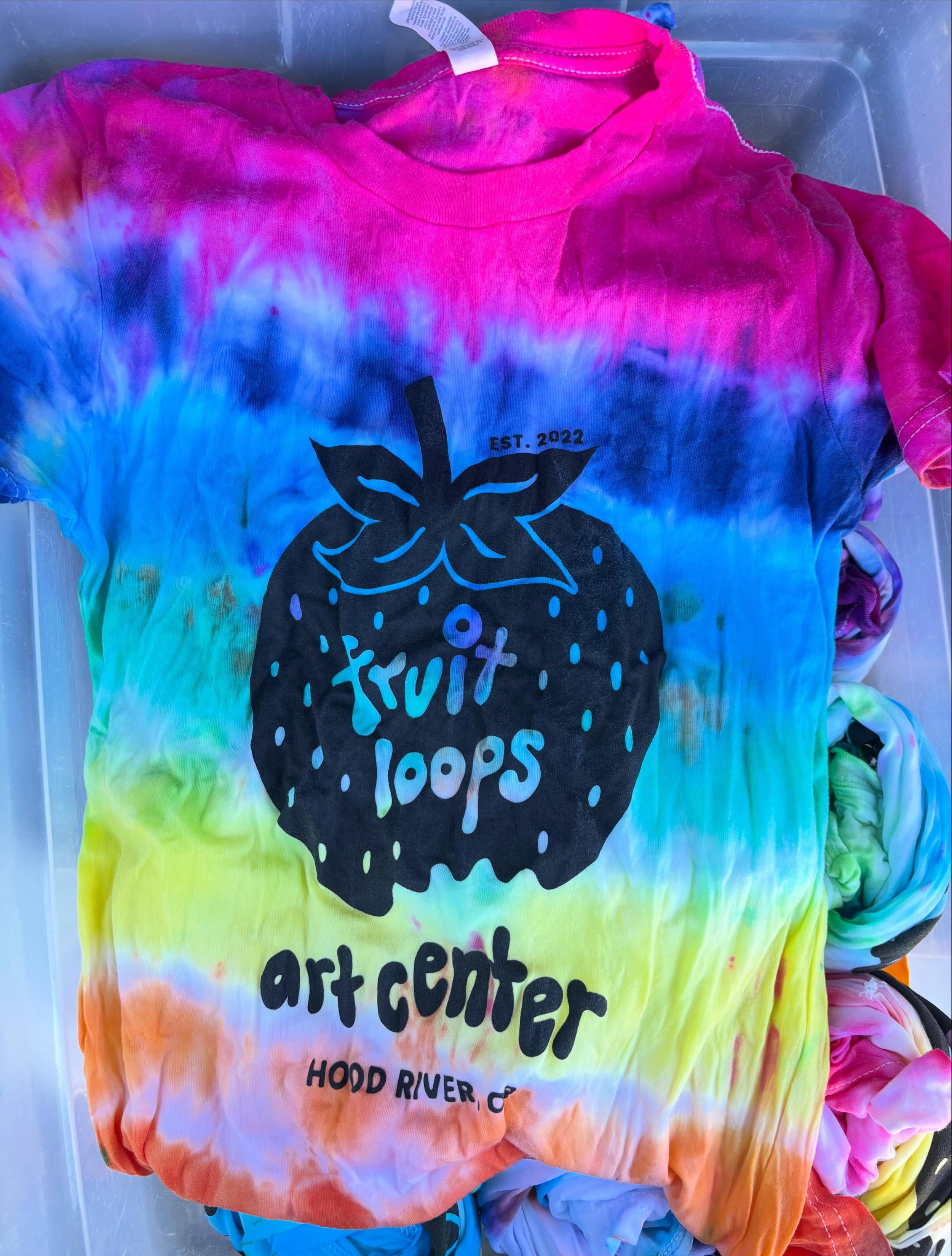 Our summer t-shirts are HERE! Our tie dye campers got their hands on them first 🌈🌸❤️🎈🌻💥🕶️ we will have a pre-order of two different color ways soon. Huge thank you to @deenidesigns for the awesome design and Meliza and Courtney for rocking camp