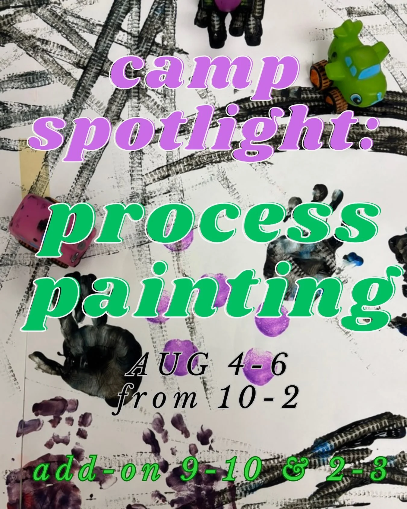 This is our 5th annual painting themed camp! There are so many ways to get creative with paint! Process painting allows you to break all the rules, go on a journey of inspiration, experience the joy of painting and freedom of self expression. Togethe