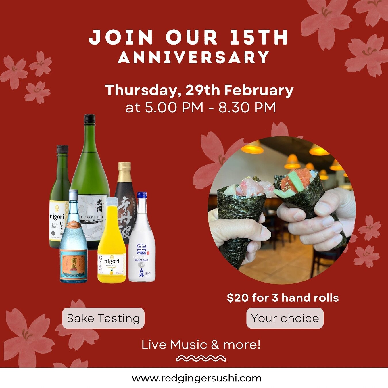 Our 15th anniversary is coming up on Thursday 29th, February!! Sake tasting, special hand-rolls, live music and much more! Join us to celebrate our anniversary y&rsquo;all 🎈🎉
&bull;
&bull;
&bull;
#sushi #delicious #deliciousfood #sushilovers #sashi