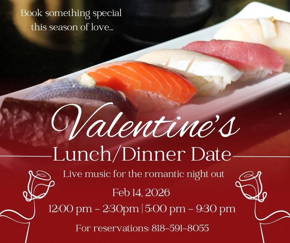 Valentine&rsquo;s Day is coming up in a week! Plan ahead to celebrate with your loved ones at Red Ginger Sushi &amp; Thai 💕 Give us a call for reservation 818-591-8055. Can&rsquo;t wait to serve the sweet and romantic moments to you 🍣
&bull;
&bull;