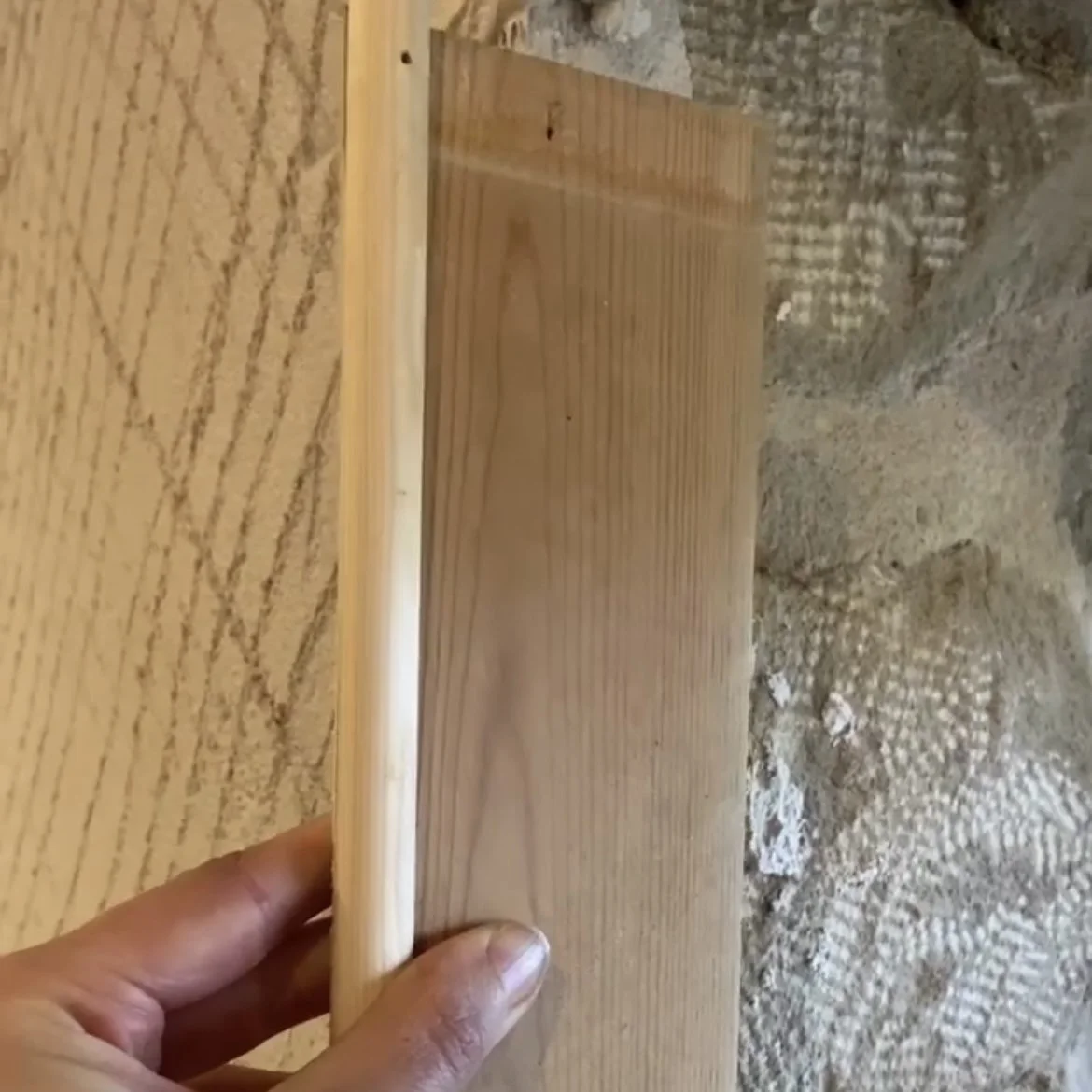 The beading held in place on the reveals.