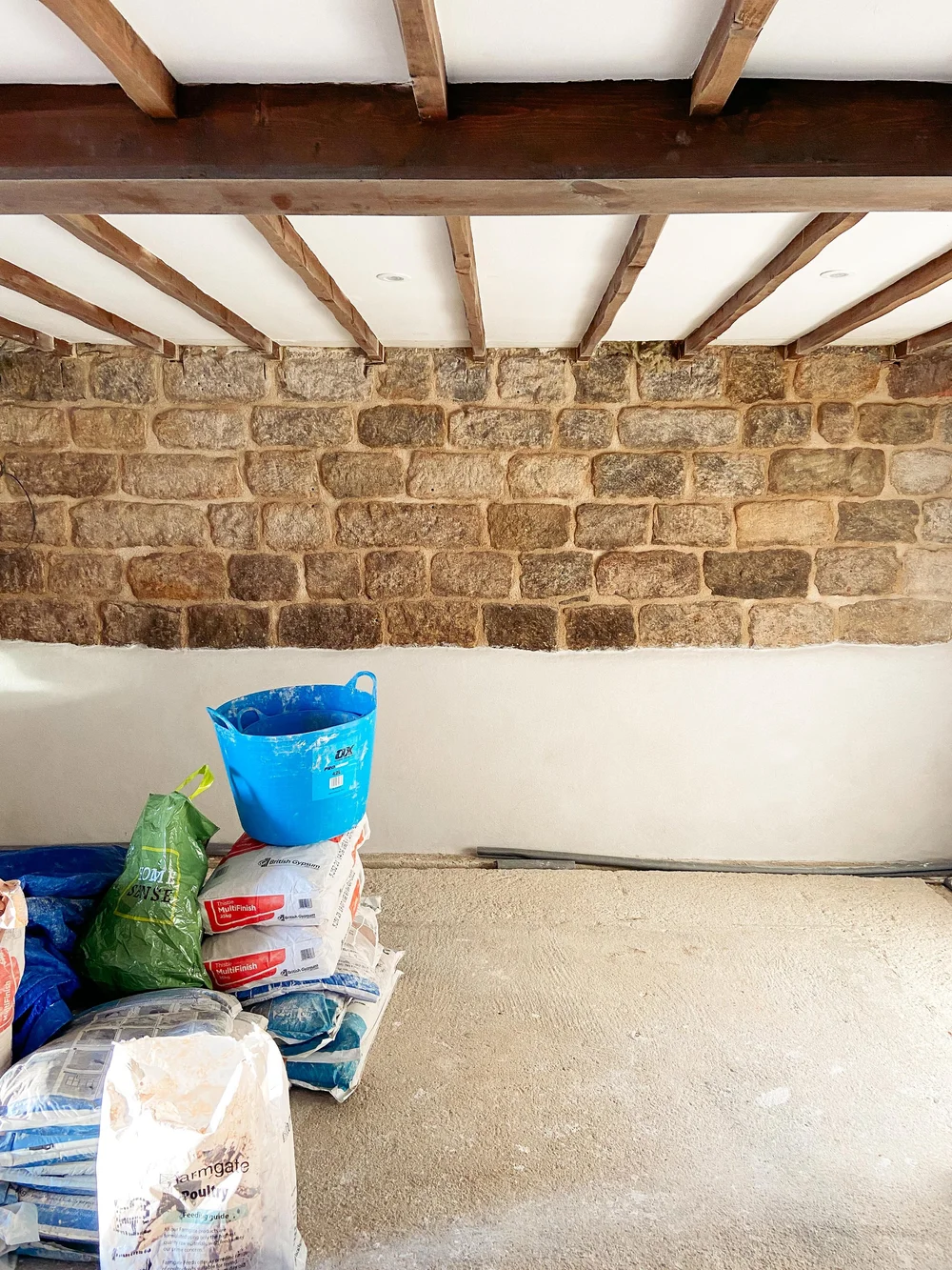 Final skim on the half wall