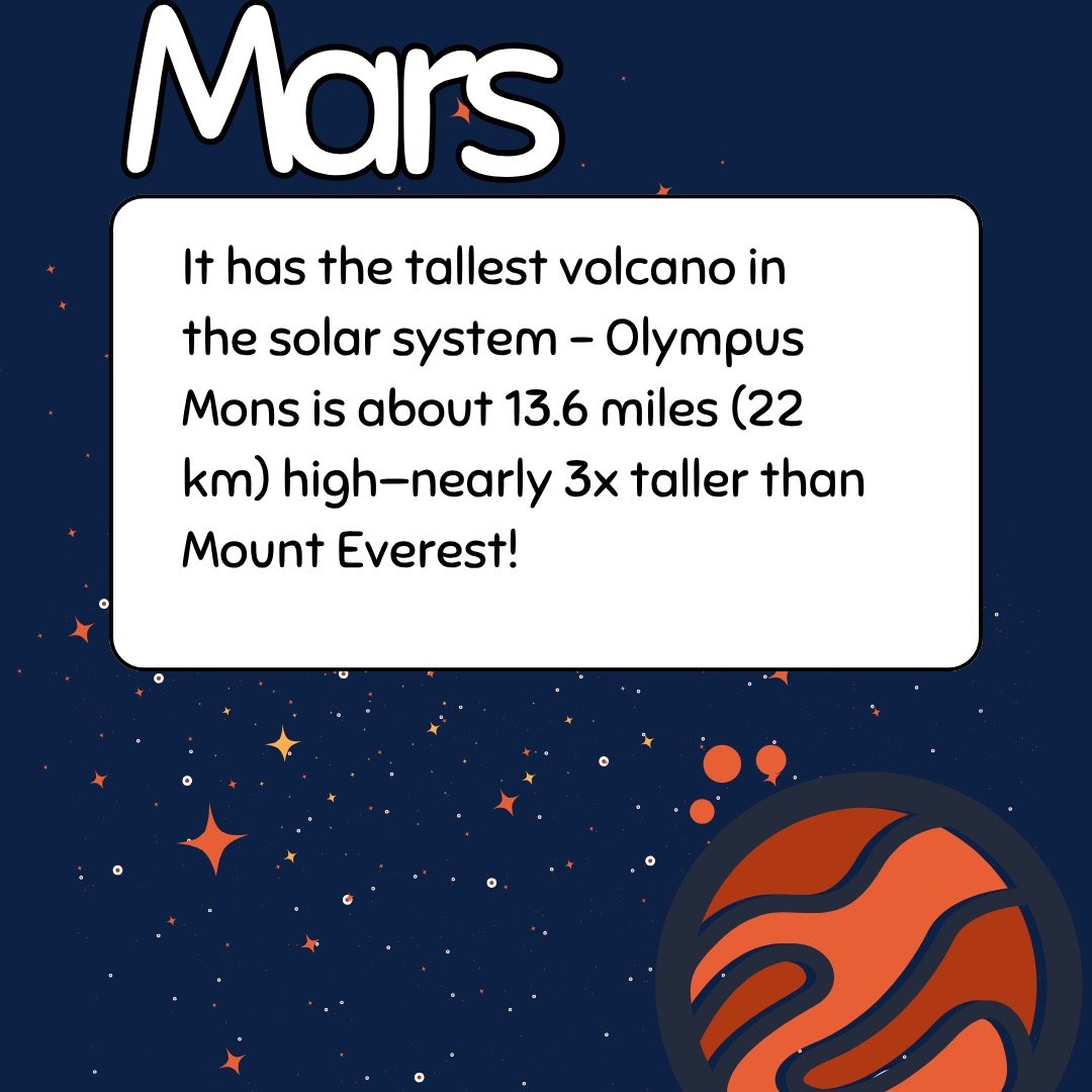 To keep the excitement building before our summer show Relaunching Mars, we&rsquo;re sharing weekly fun facts about the Red Planet! Stay tuned and get ready to blast off with us. 🚀
#RelaunchingMars #SpaceFun #countdowntoshowtime #didyouknowthis