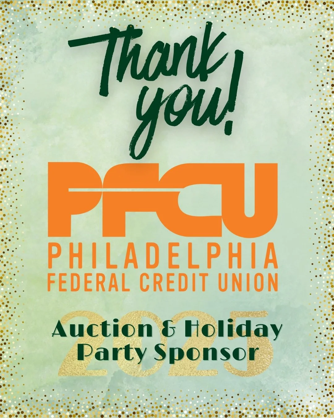 Today we're sending a big THANK YOU to our Auction Host Sponsor: PFCU! Thank you for supporting our scholarship fund as a sponsor for the 2025 Auction + Holiday Party! 

Do you have or know of a business that would like to sponsor our largest fundrai