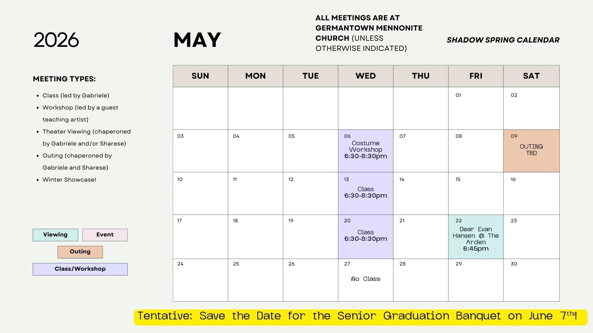 Shadow Company Calendar - MAY