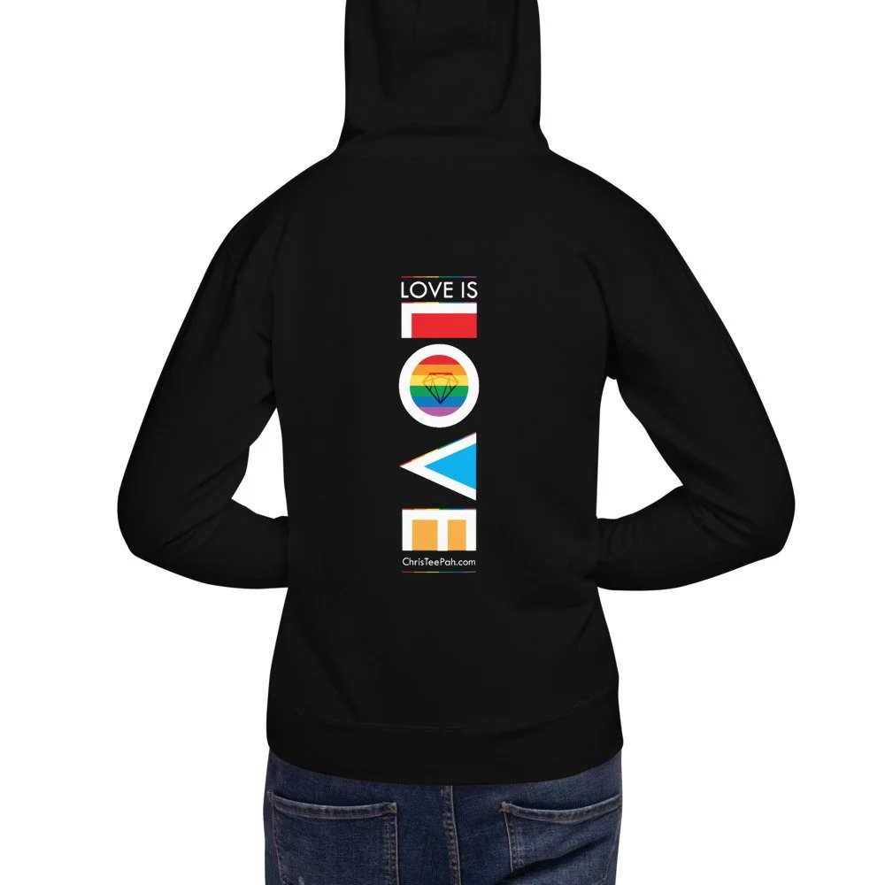 Unisex Premium TeePah "Love Is Love" Pride Hoodie Dark Collection
