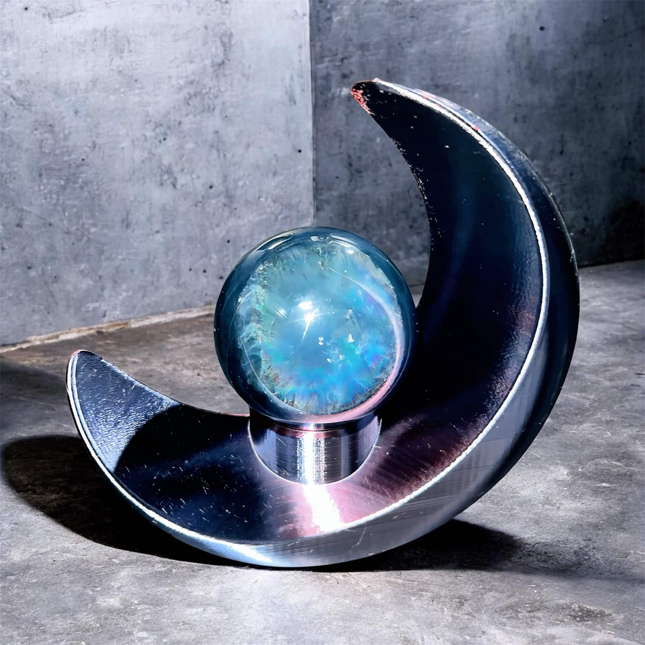 Blue Fluorite Crystal Moon