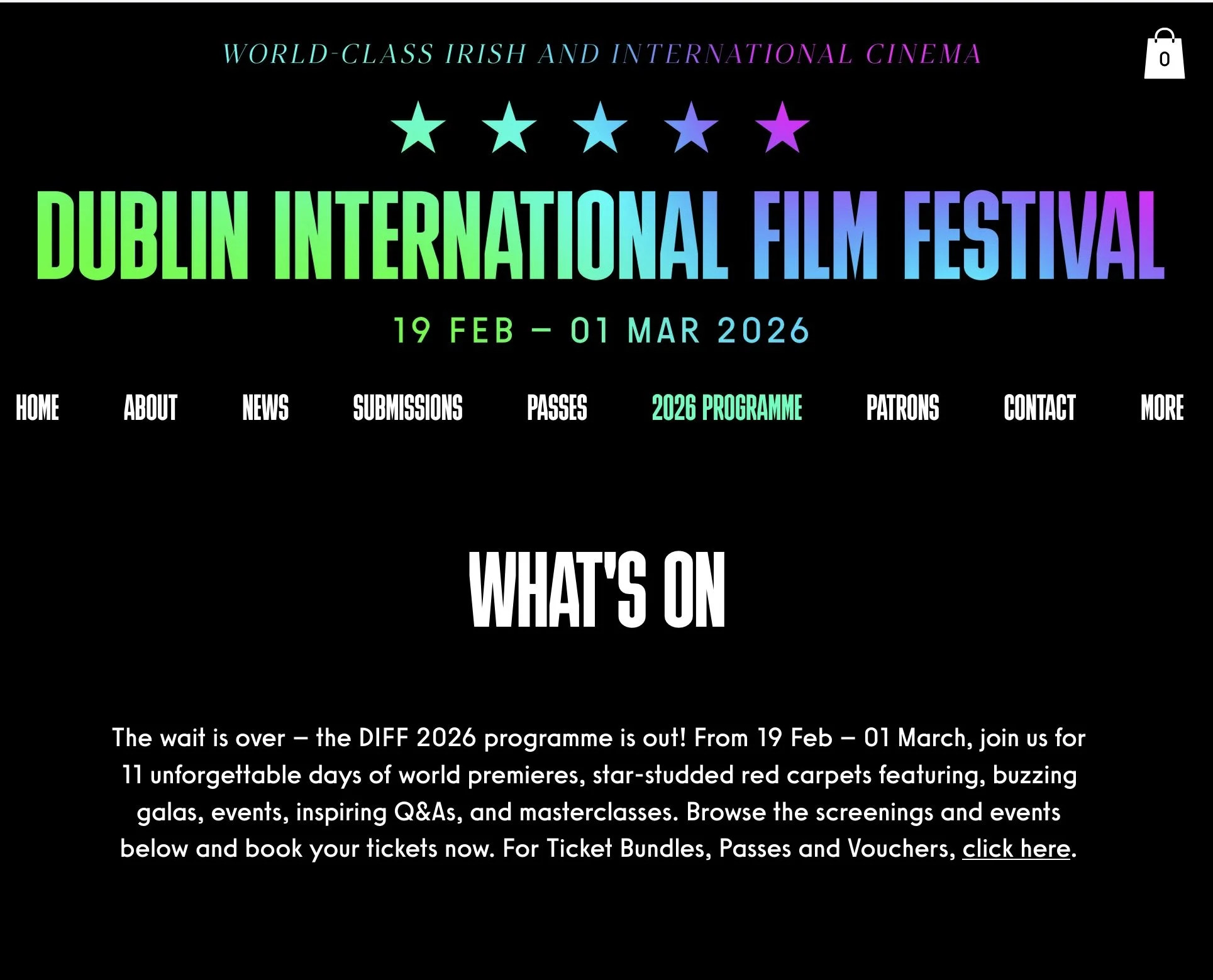 The Dublin Film Festival has announced its programme