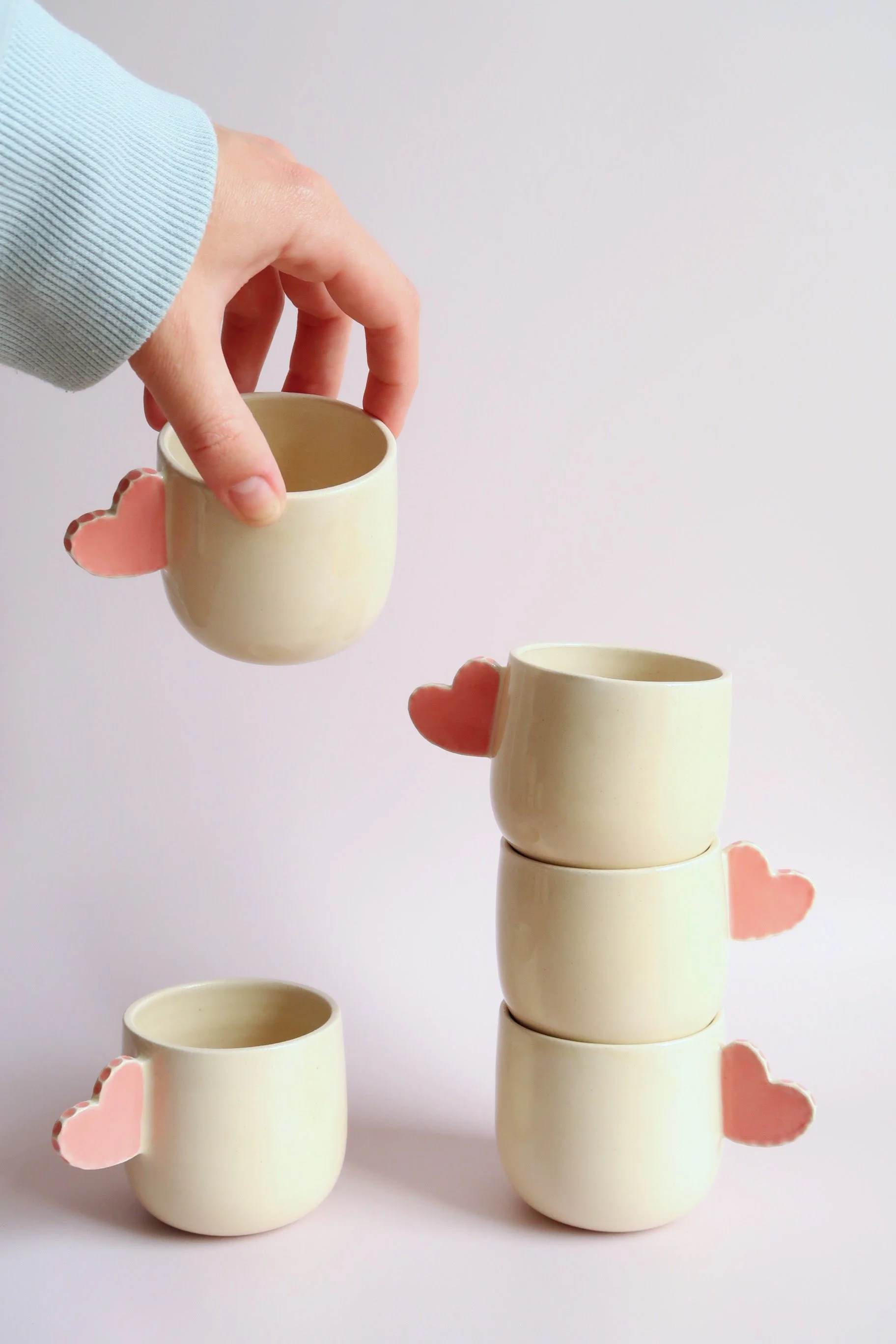 Tasse coeur perlée
