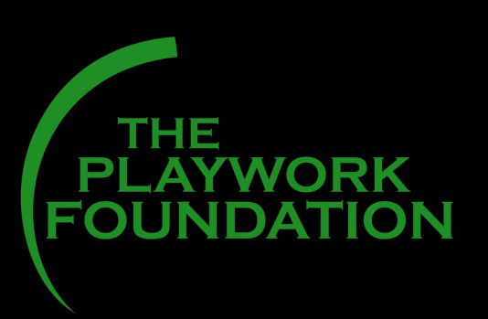 Black box with green text saying The Playwork Foundation