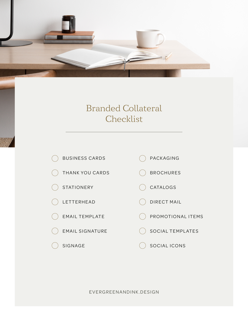 Free Download | Branded Collateral Checklist — Evergreen&Ink