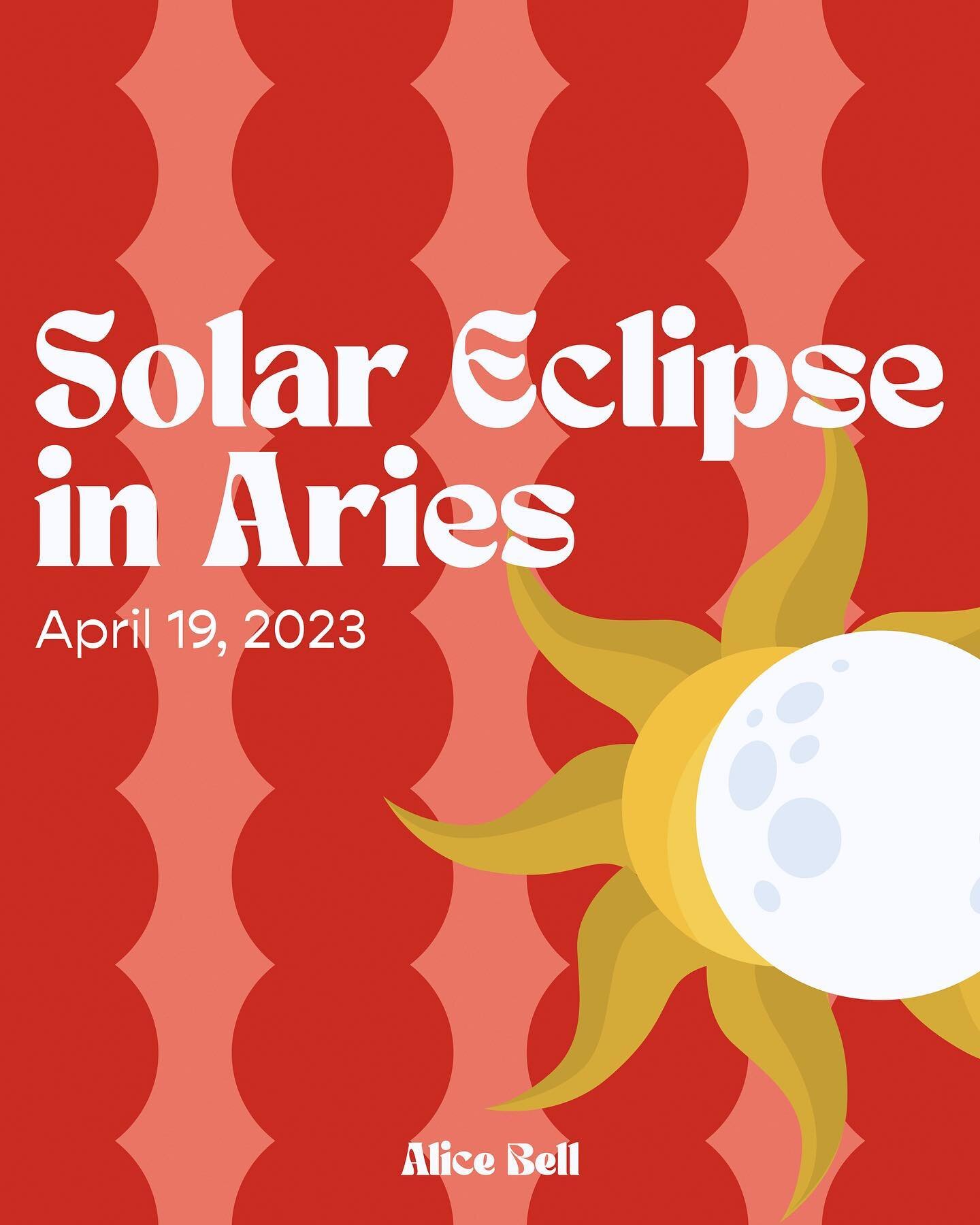 A solar eclipse in Aries is taking place late tonight (EST). This is the first Aries eclipse we&rsquo;ve had since 2015, and it will be kicking off a series of eclipses across the Aries/Libra axis that will last until 2025. Therefore, the themes ment