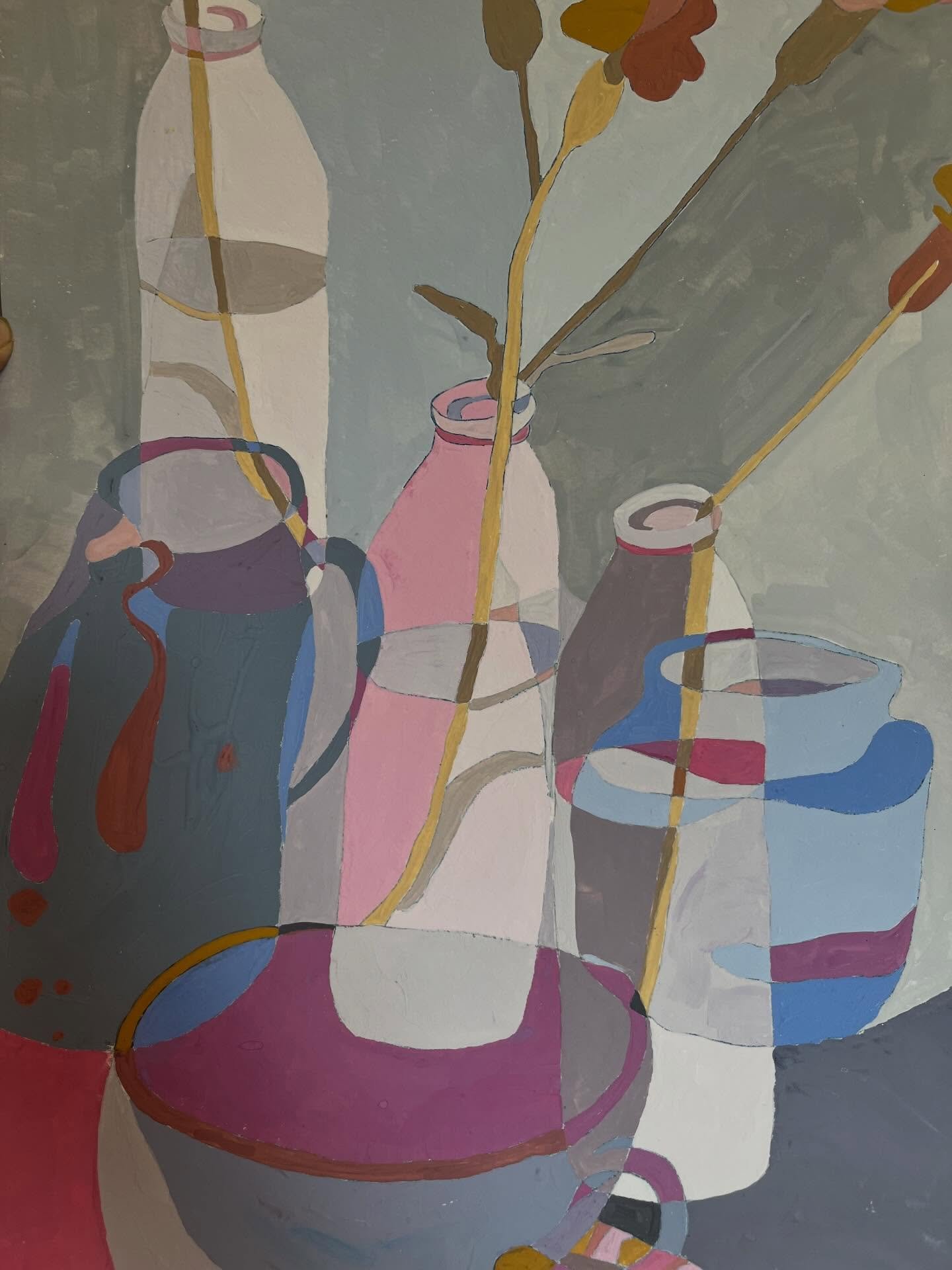 Mixed media sessions outcomes to date.
Playing with acrylic paint, collage, gouache and anything else found in the studio #mixedm&eacute;dia #adultartclasses #ilkleyartclass #ilkley #arts hoolilkley