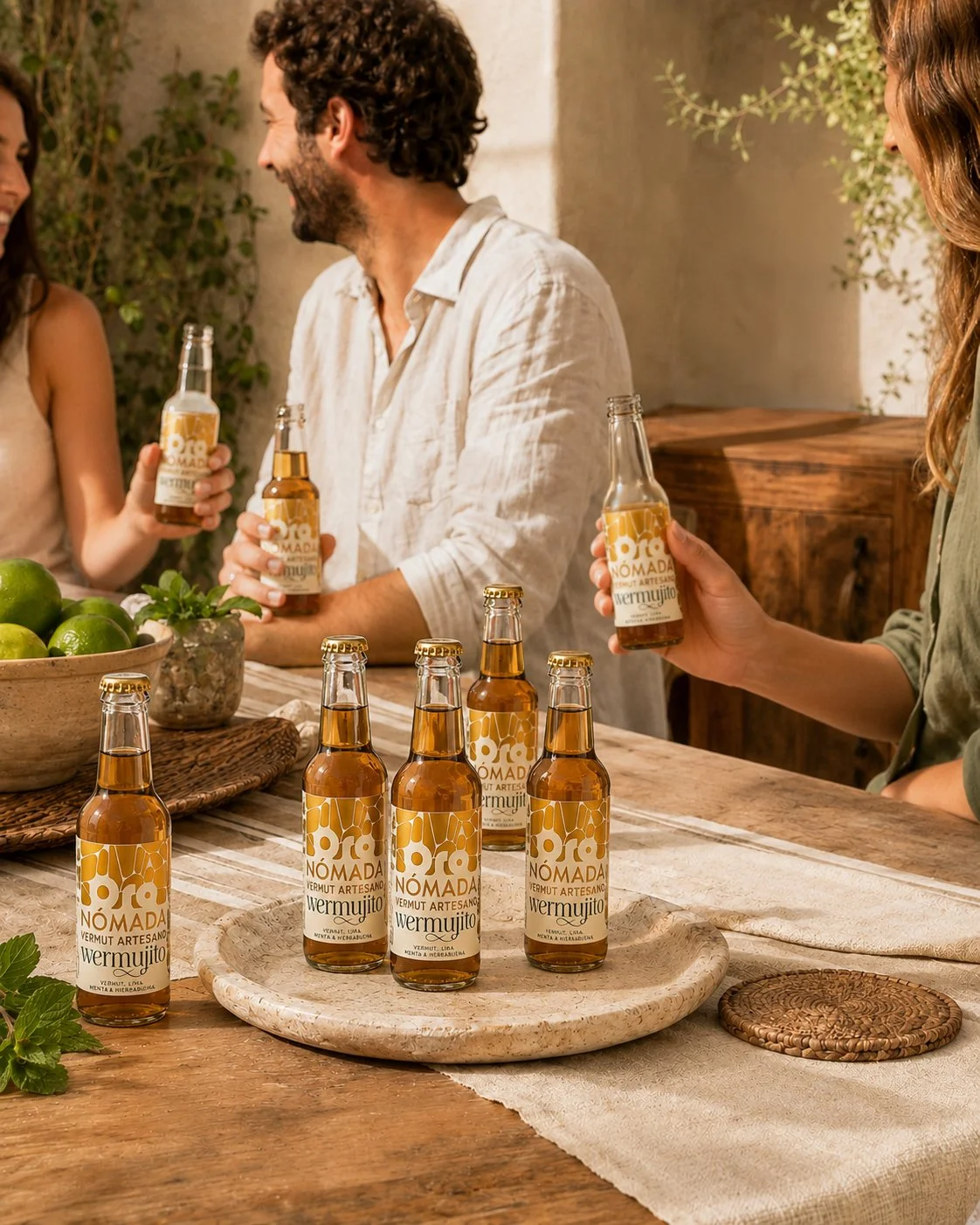 personas compartiendo wermujito de oro nomada vermut