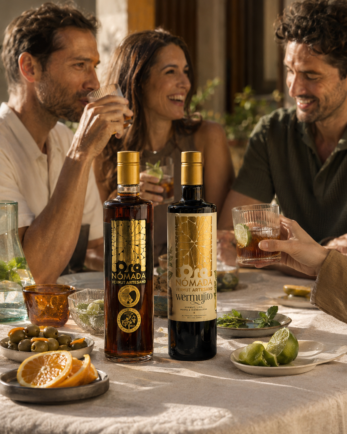 Oro Nómada Original y Wermujito durante un aperitivo