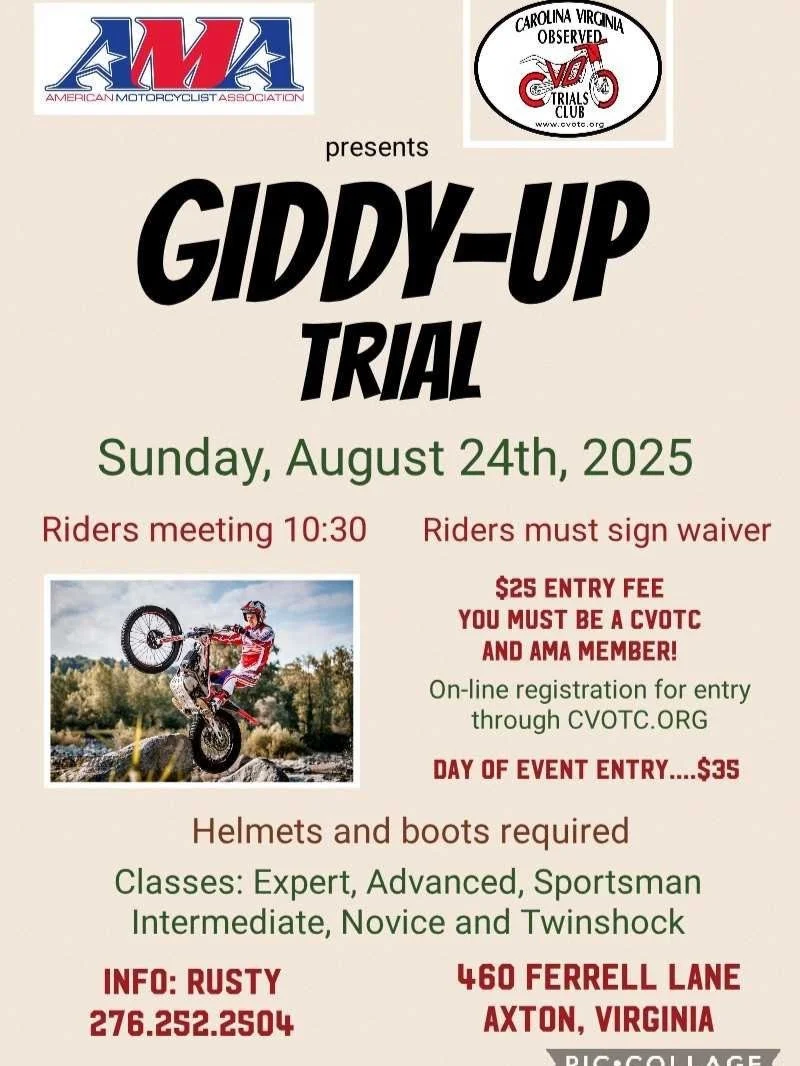 The Giddy UP trials at Sandy River Trials (Axton VA)