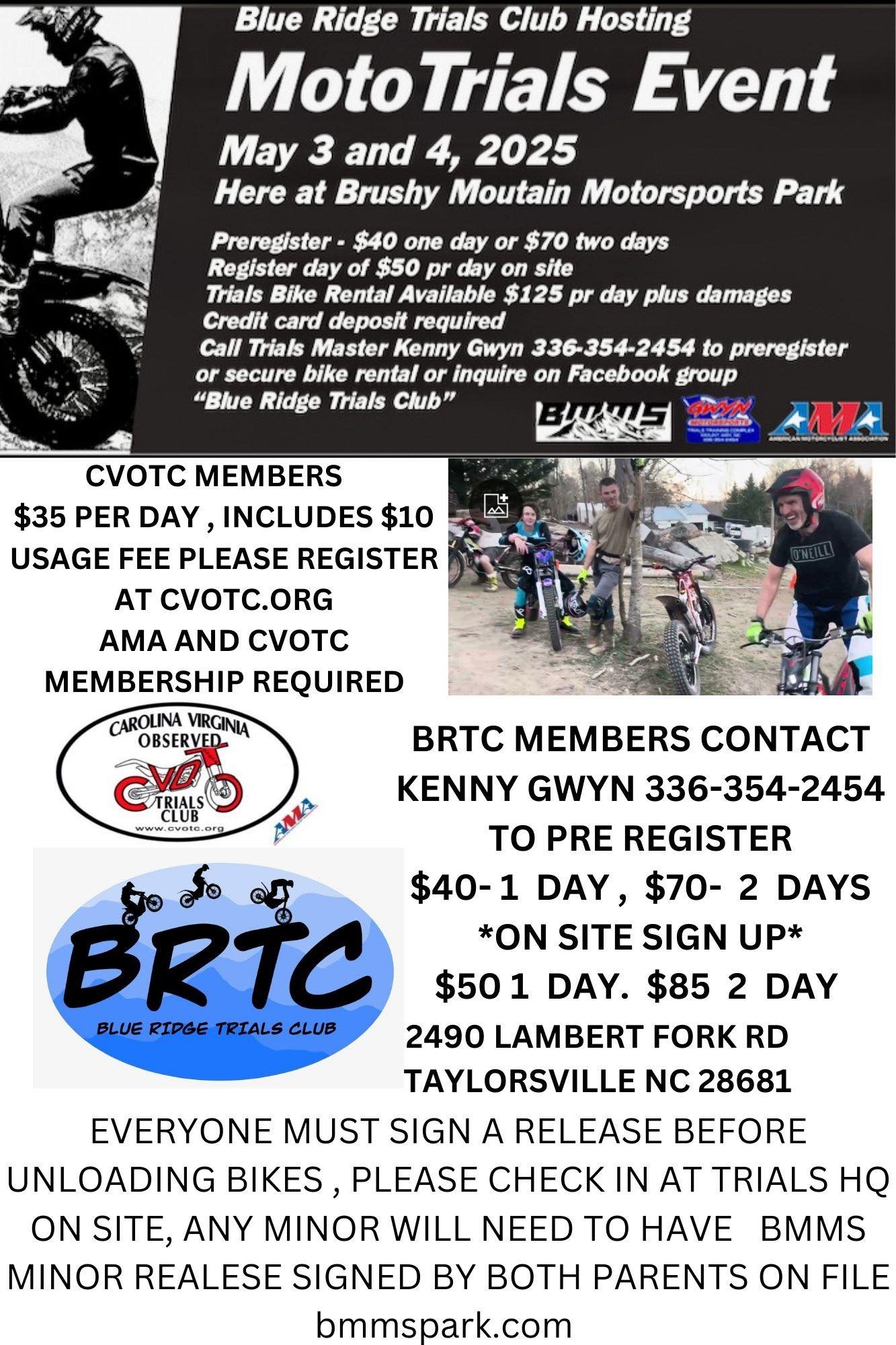 Brushy Mountain NC, Saturday and Sunday, May 3 & 4