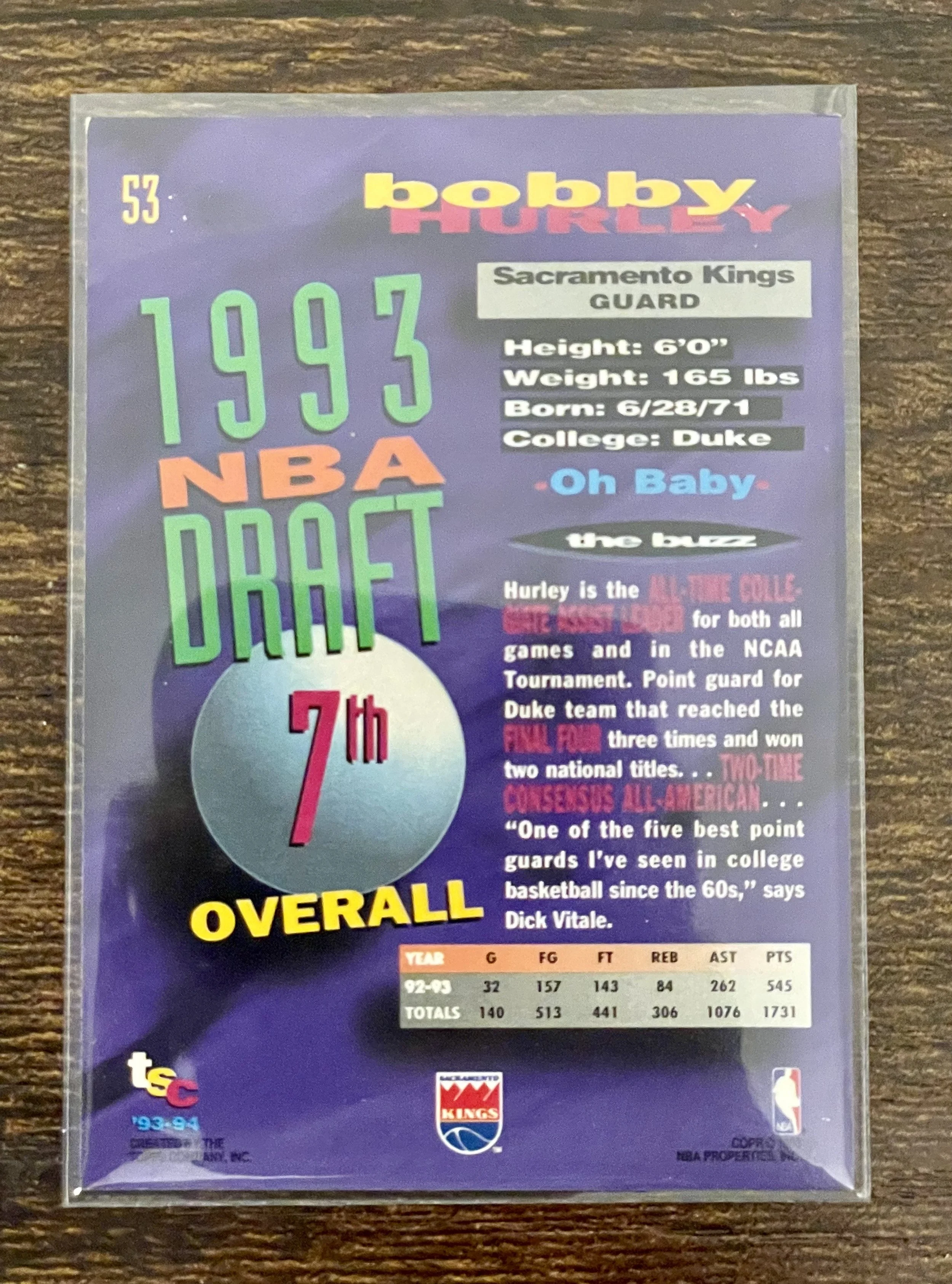 Bobby Hurley - Topps Stadium Club Rookie Card — Closed Sessions