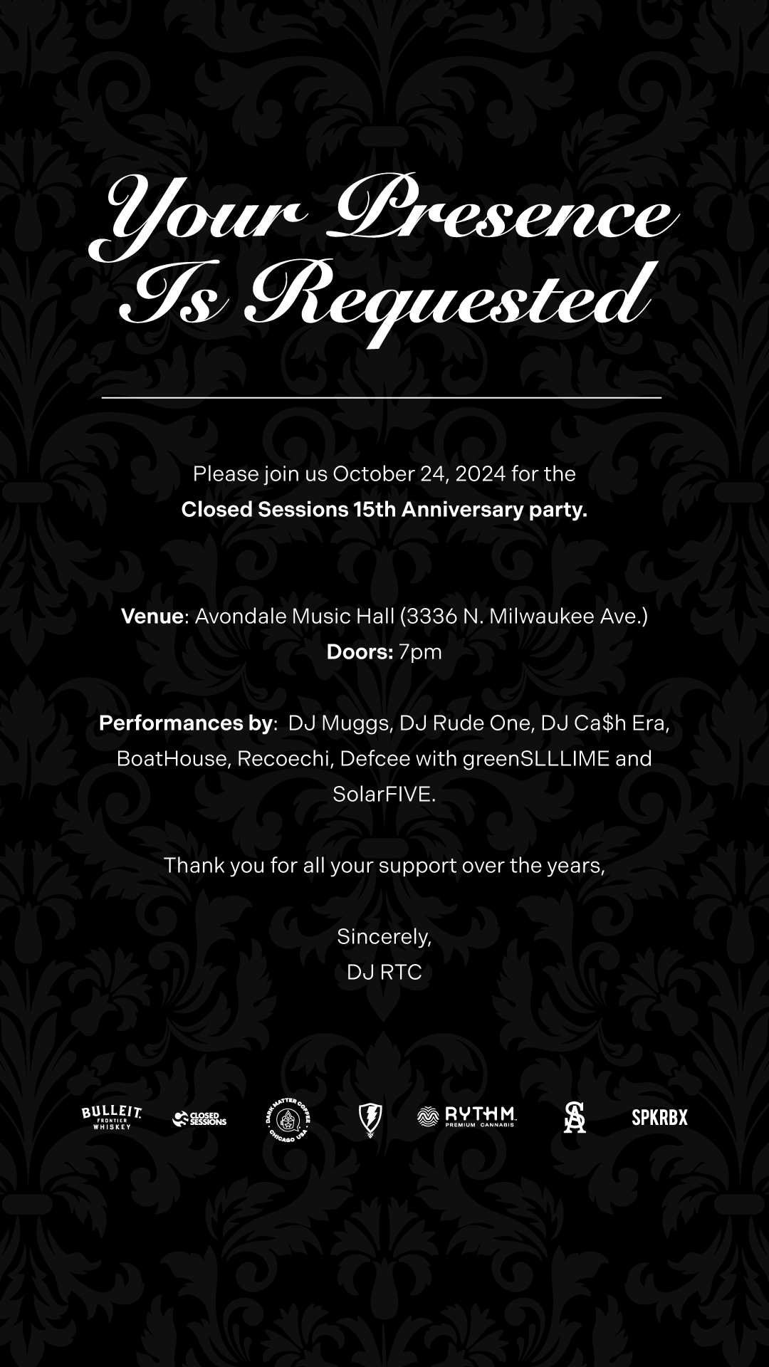 [RSVP] Closed Sessions 15-Year Anniversary Party