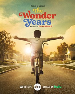 The Wonder Years with a child riding a bike with no hands on the handlebars