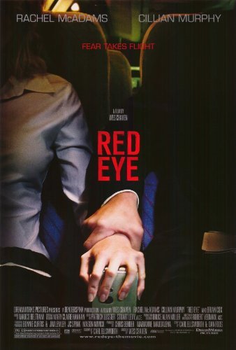 Red Eye poster with a man gripping a woman’s arm on a plane