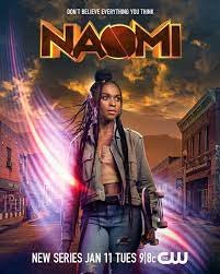 Naomi poster with star actress standing in front