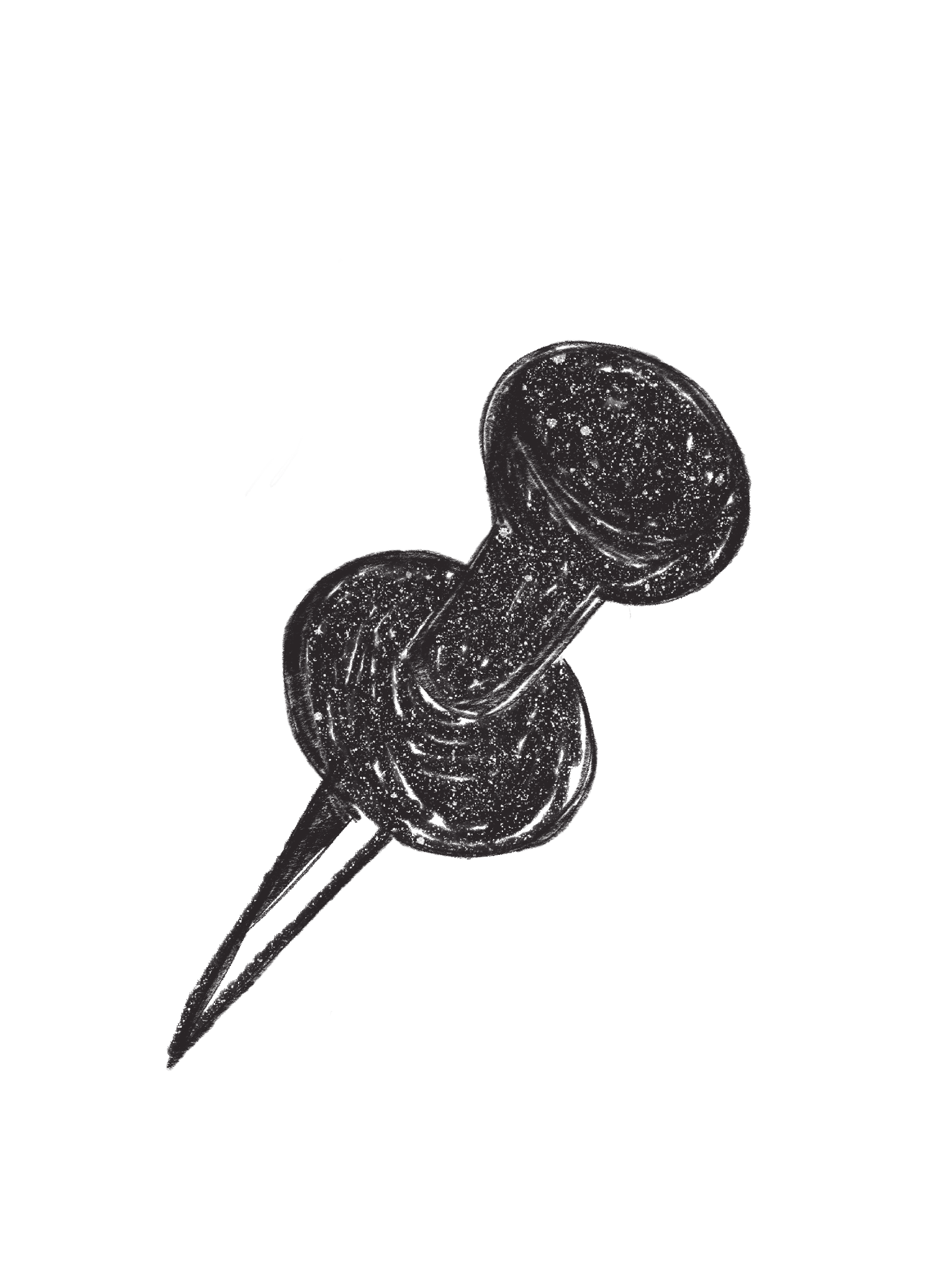 Black background with three gray dandelion seed heads and two seed parachutes releasing from the flowers.