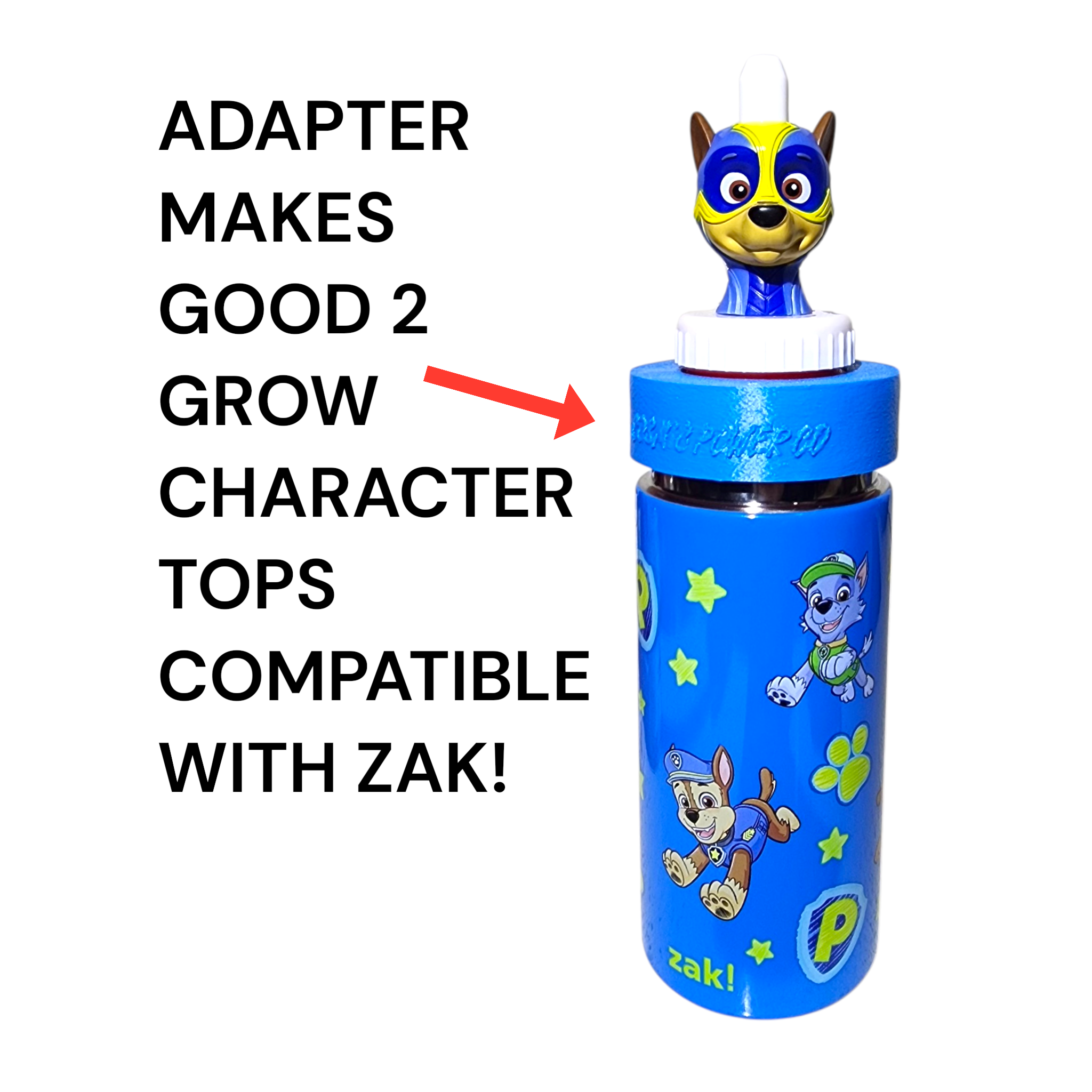 Universal Character Drink Top Adapter – Compatible with Zak Designs 14oz Stainless Steel Water Bottles