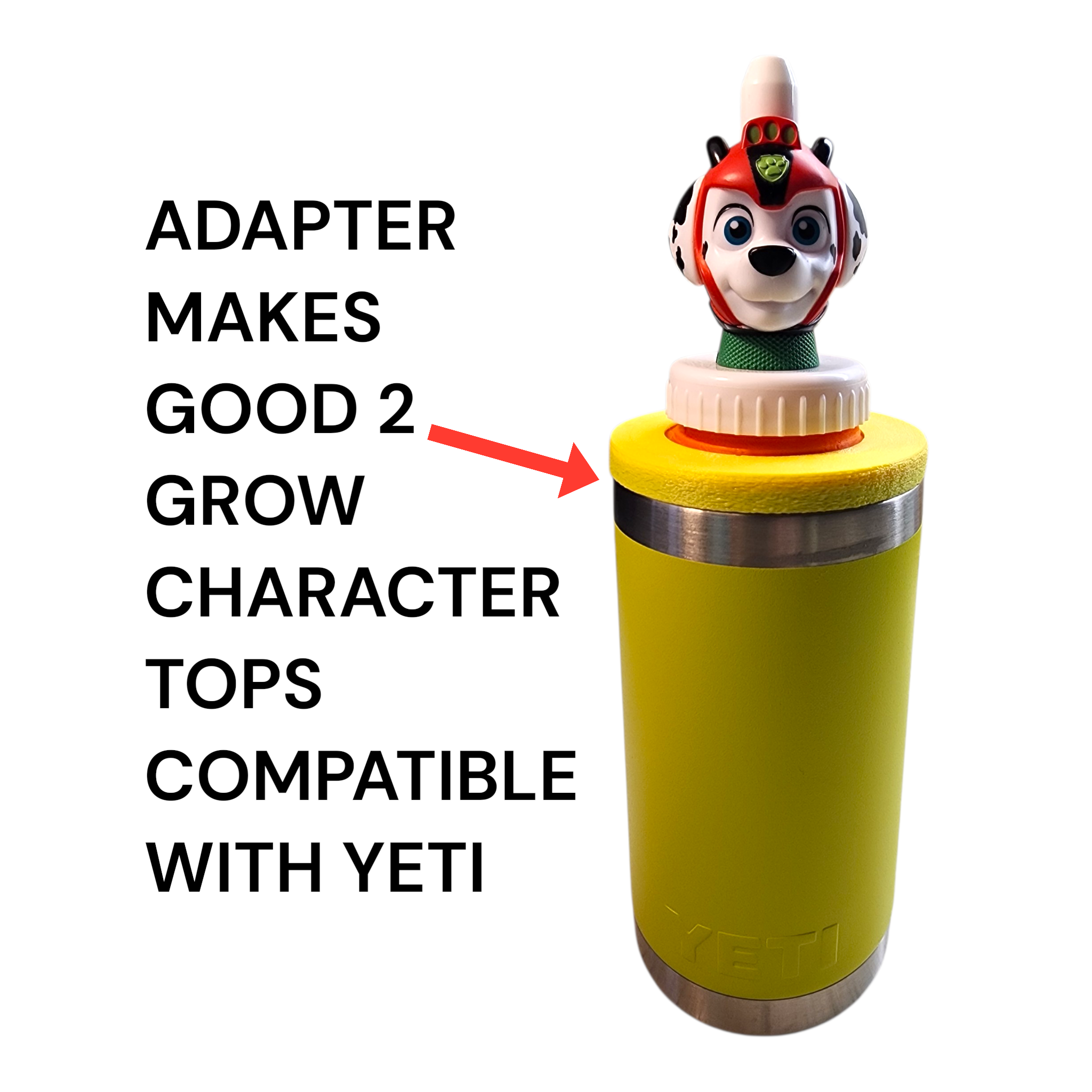 Universal Character Drink Top Adapter – Compatible with Yeti 12oz Rambler Jr Style Kids Bottles