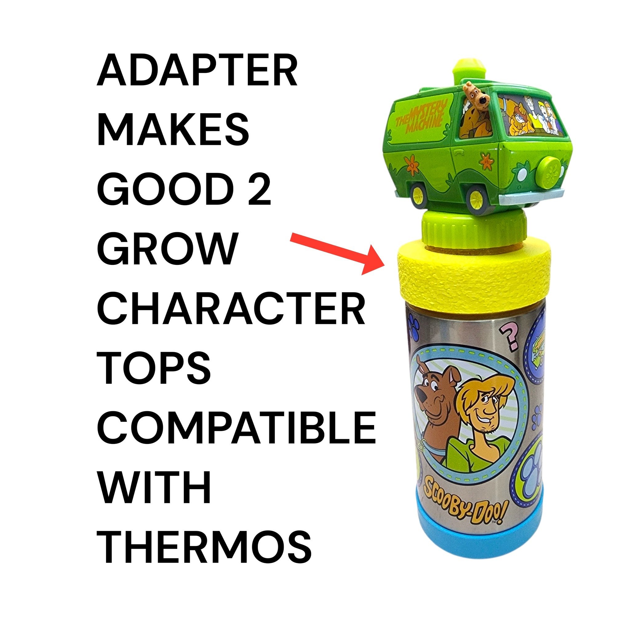 Universal Character Drink Top Adapter – Compatible with Thermos Funtainer Water Bottle 12oz