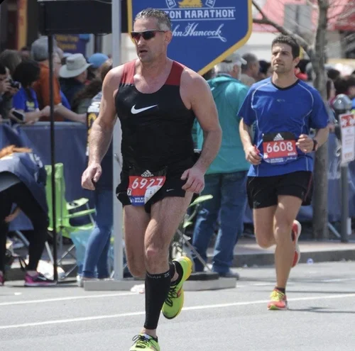 Michael Liss running the Boston Marathon