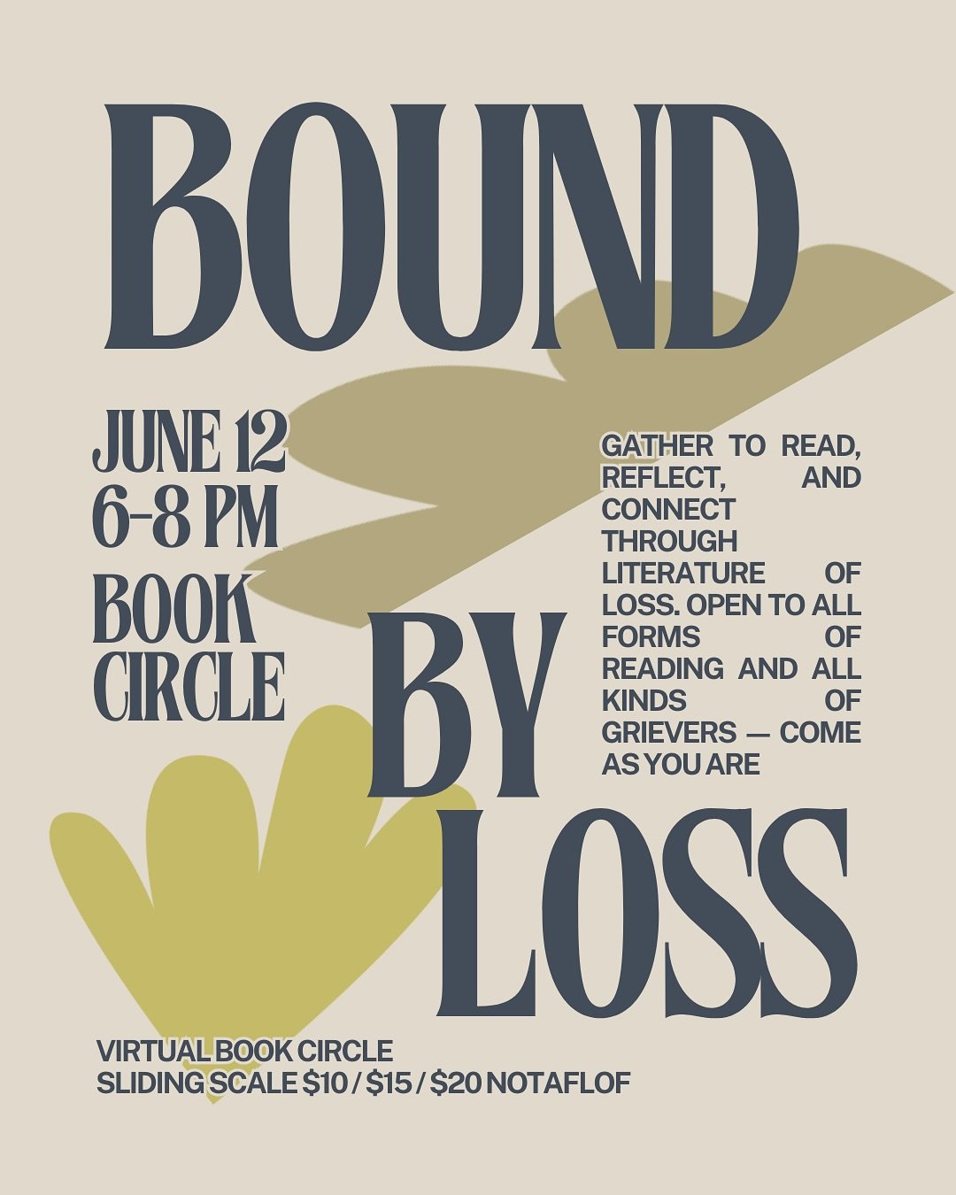 Bound By Loss returns June 12th, 6&ndash;8 pm EST &mdash; we&rsquo;re reading Renegade Grief by Carla Fernandez, a powerful book for anyone who grieves outside the lines (or wants to learn how).

This monthly book circle offers a gentle, grounded spa