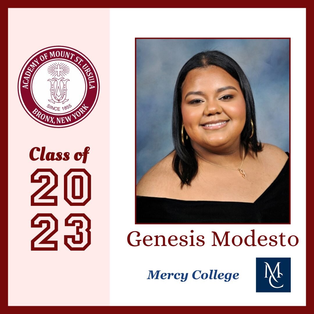 We are happy to announce Genesis Modesto will attend Mercy College in the fall and plans to study Nursing!

#amsu #classof2023 #congratulations #fouryearstolastalifetime #academicsartsservice