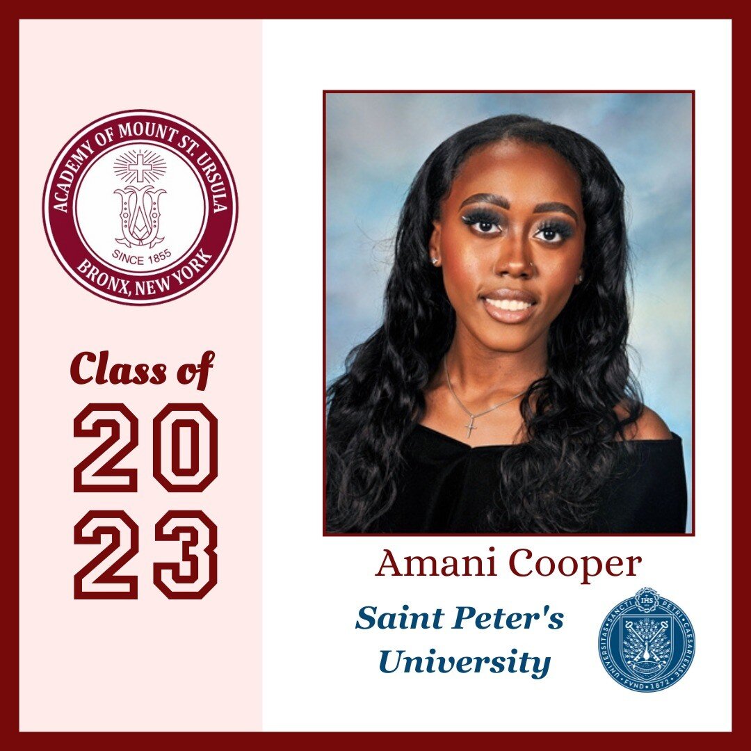 We are excited to announce Amani Cooper will attend Saint Peter's University in the fall and plans to study Psychology!

#amsu #classof2023 #congratulations #fouryearstolastalifetime #academicsartsservice