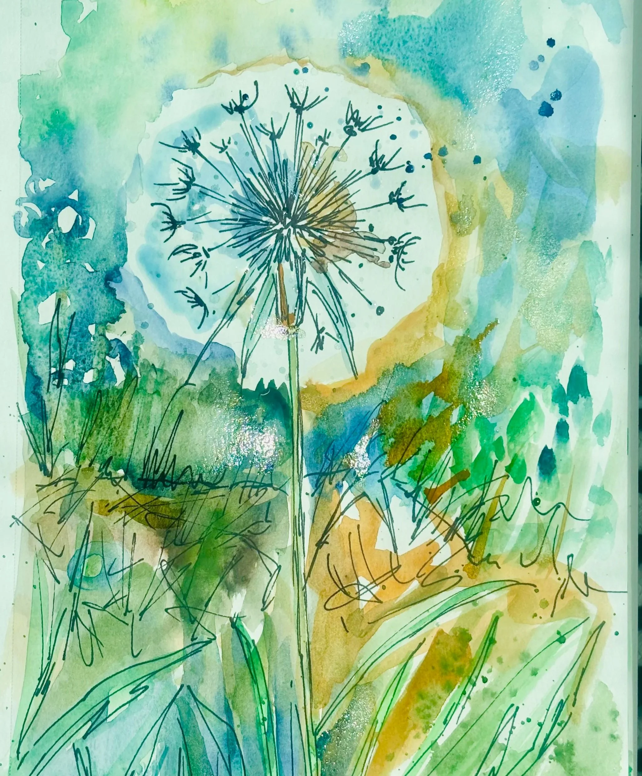 Dandelion Watercolor Print