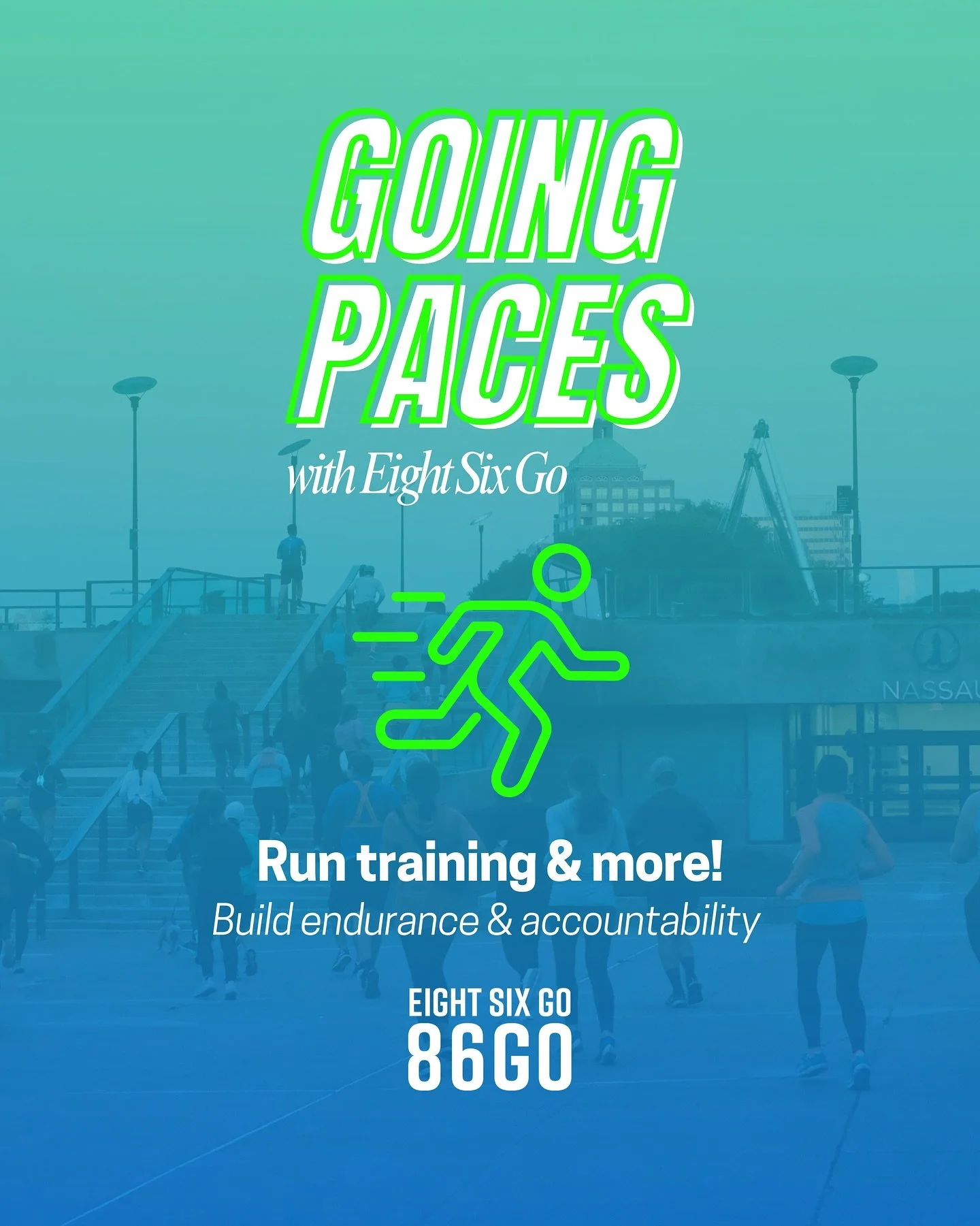 Welcome to Going Paces with Eight Six Go: Run Training &amp; More!

Going Paces is an opportunity to run &amp; train with others, while building endurance &amp; accountability, especially for those training for a 5K, marathon or anything in-between!
