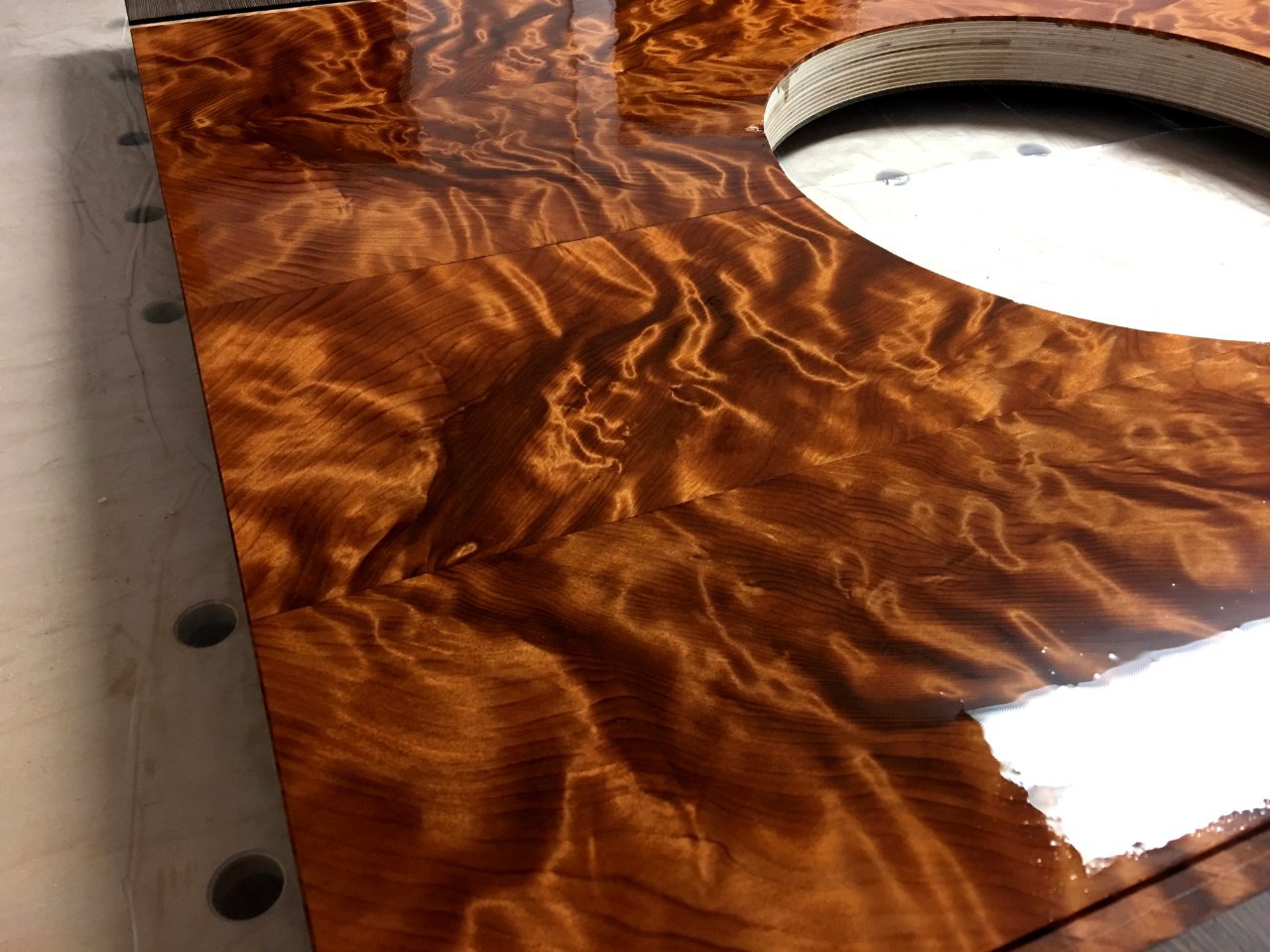 Spectacular Redwood burl wood on a custom made modern style front house door.