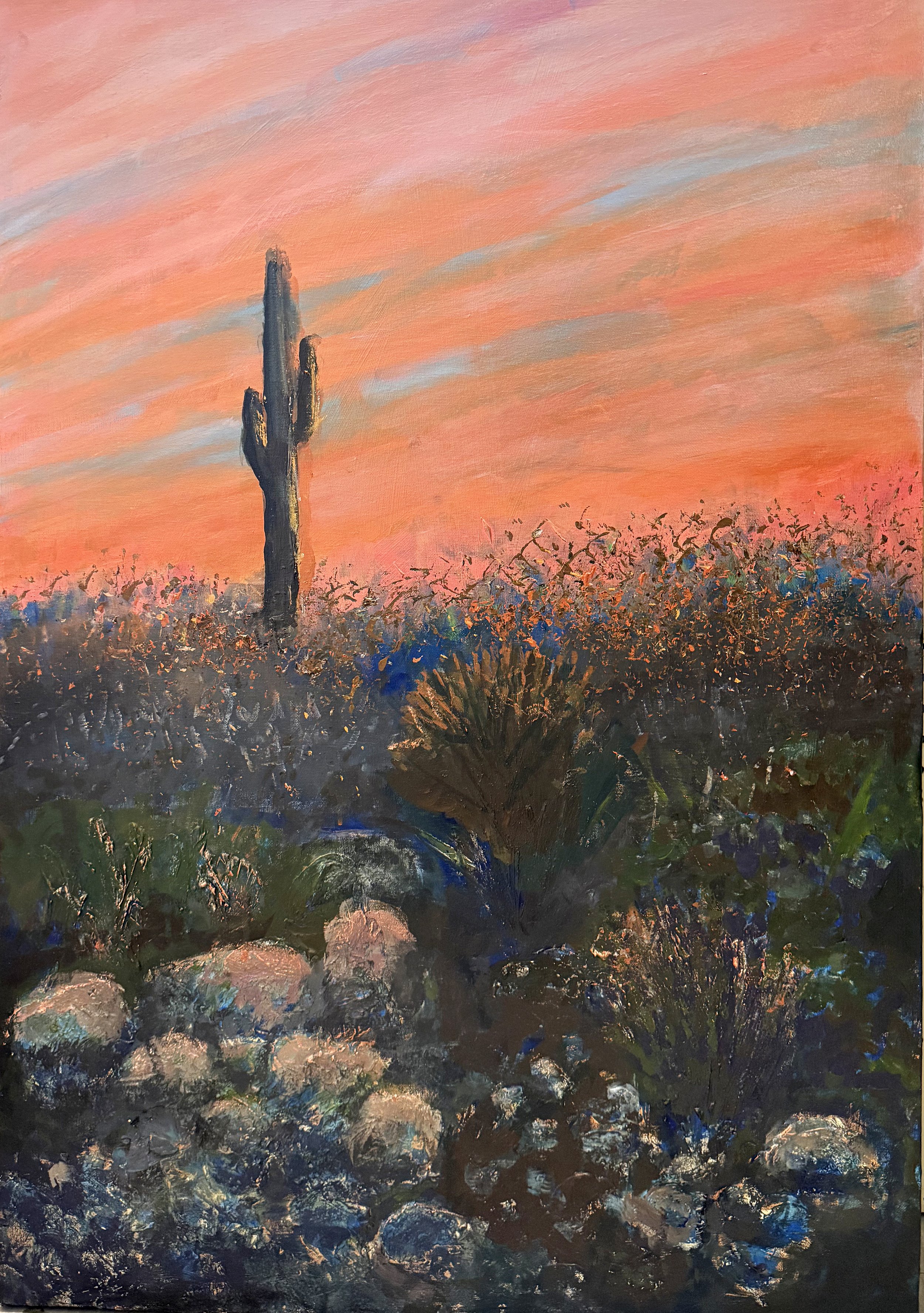 CORRAL RIDGE AT DUSK II, Acrylic, 40x28