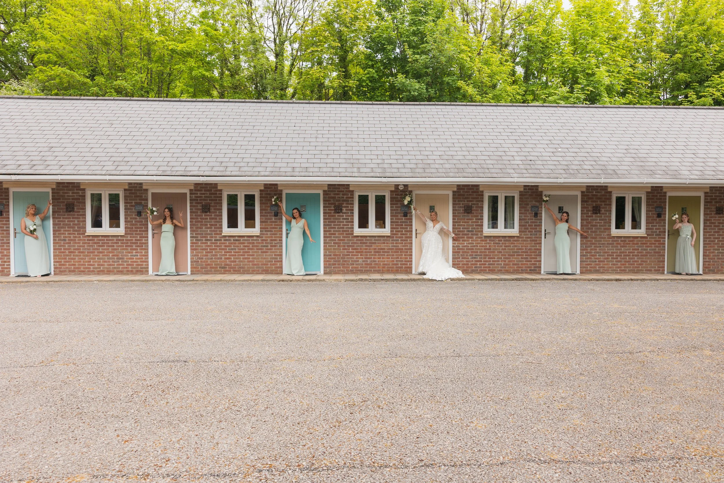 Bridesmaid fun at the cottages in De Courceys Manor