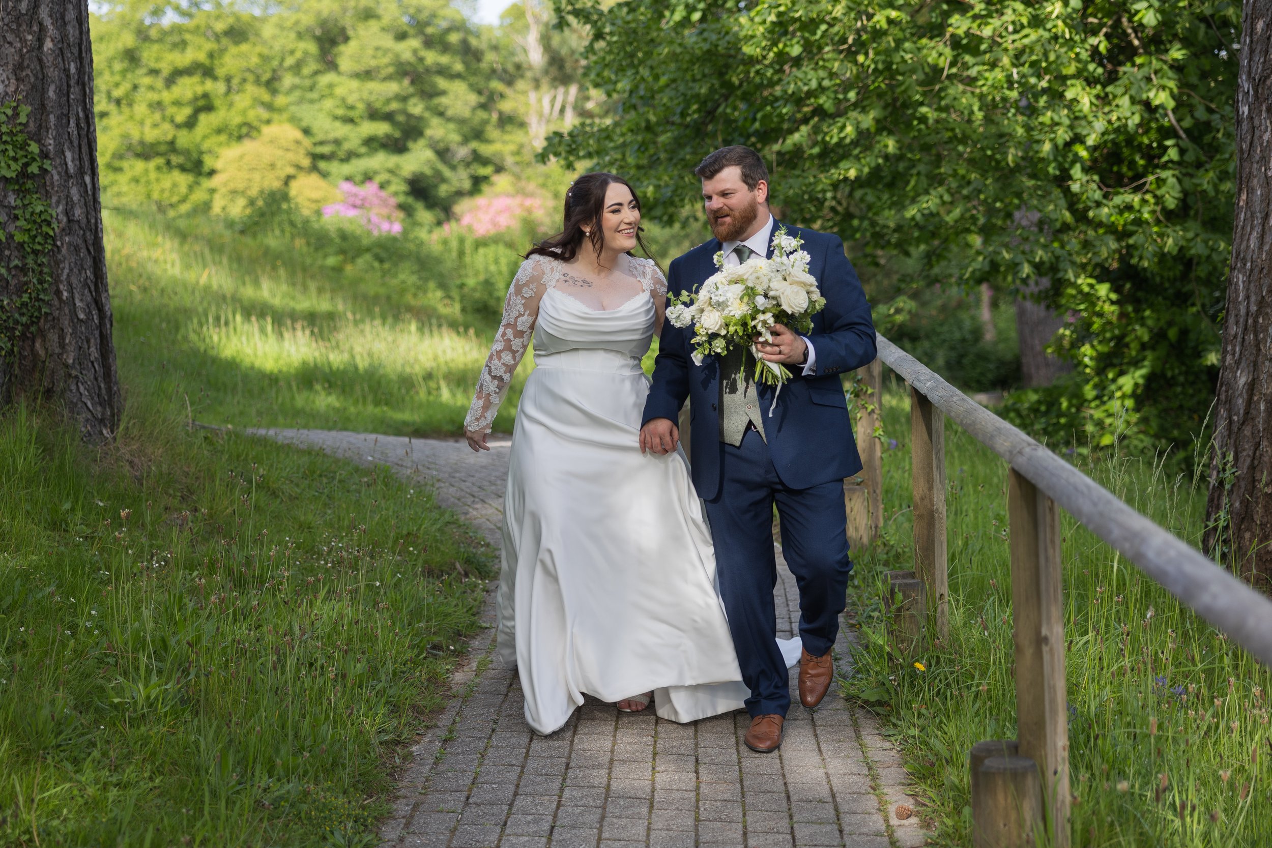 Bride and Groom at The Orangery, Margam