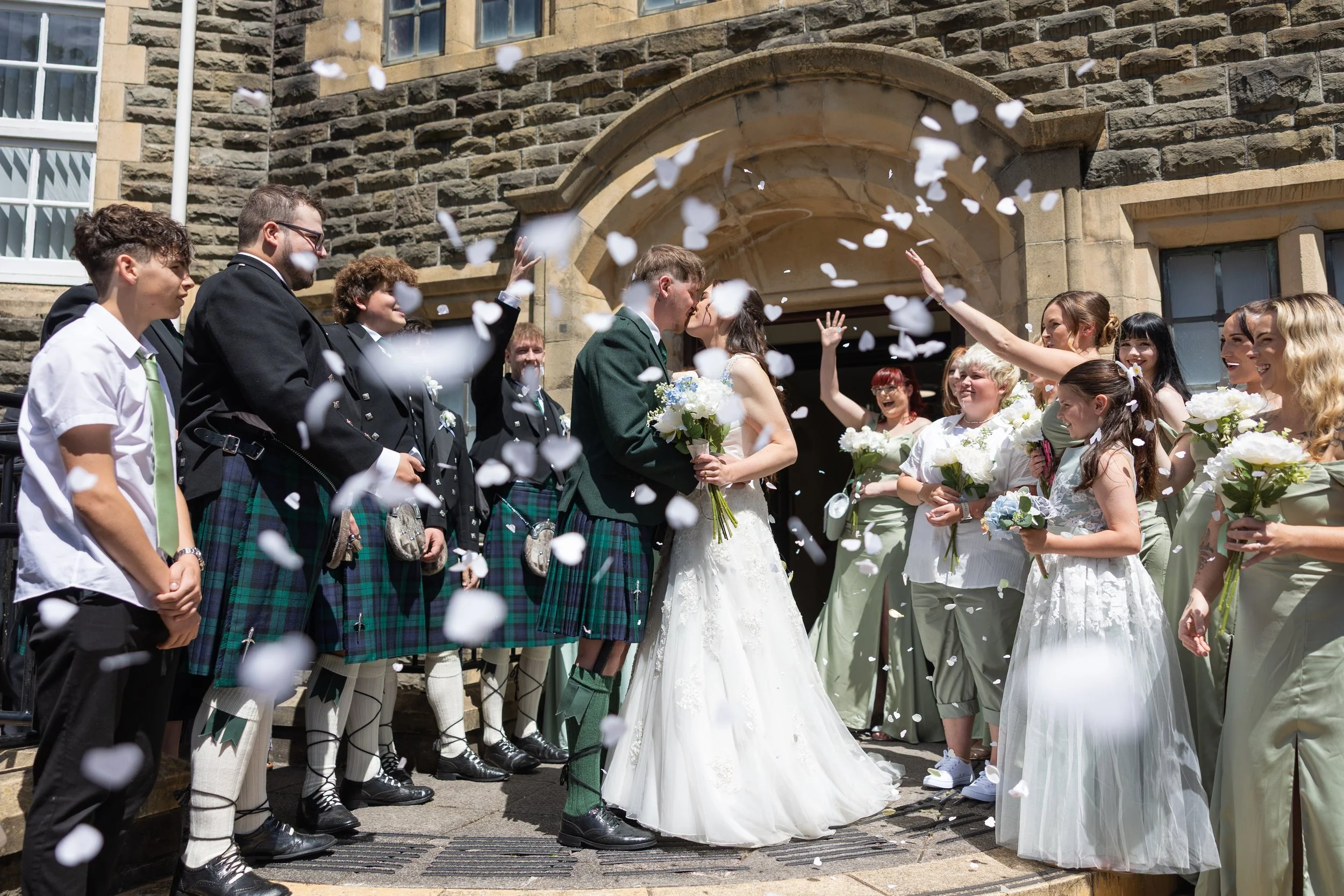 Confetti fun in Carmarthen