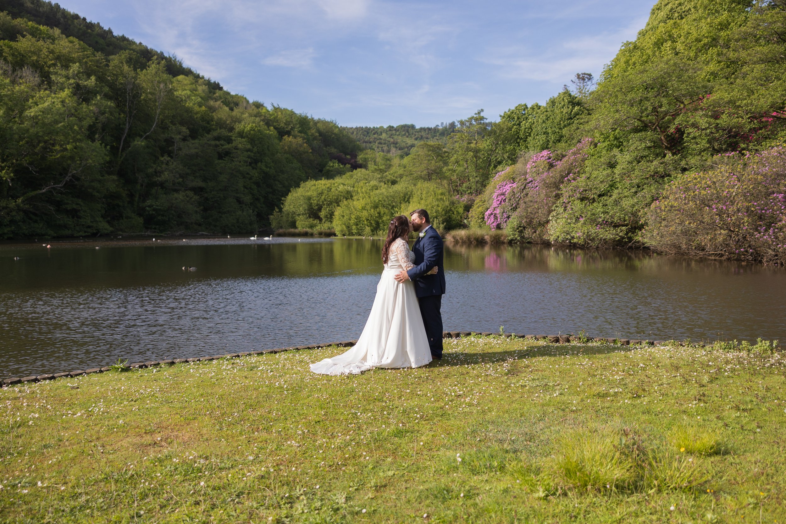 Bride and Groom at The Orangery, Margam